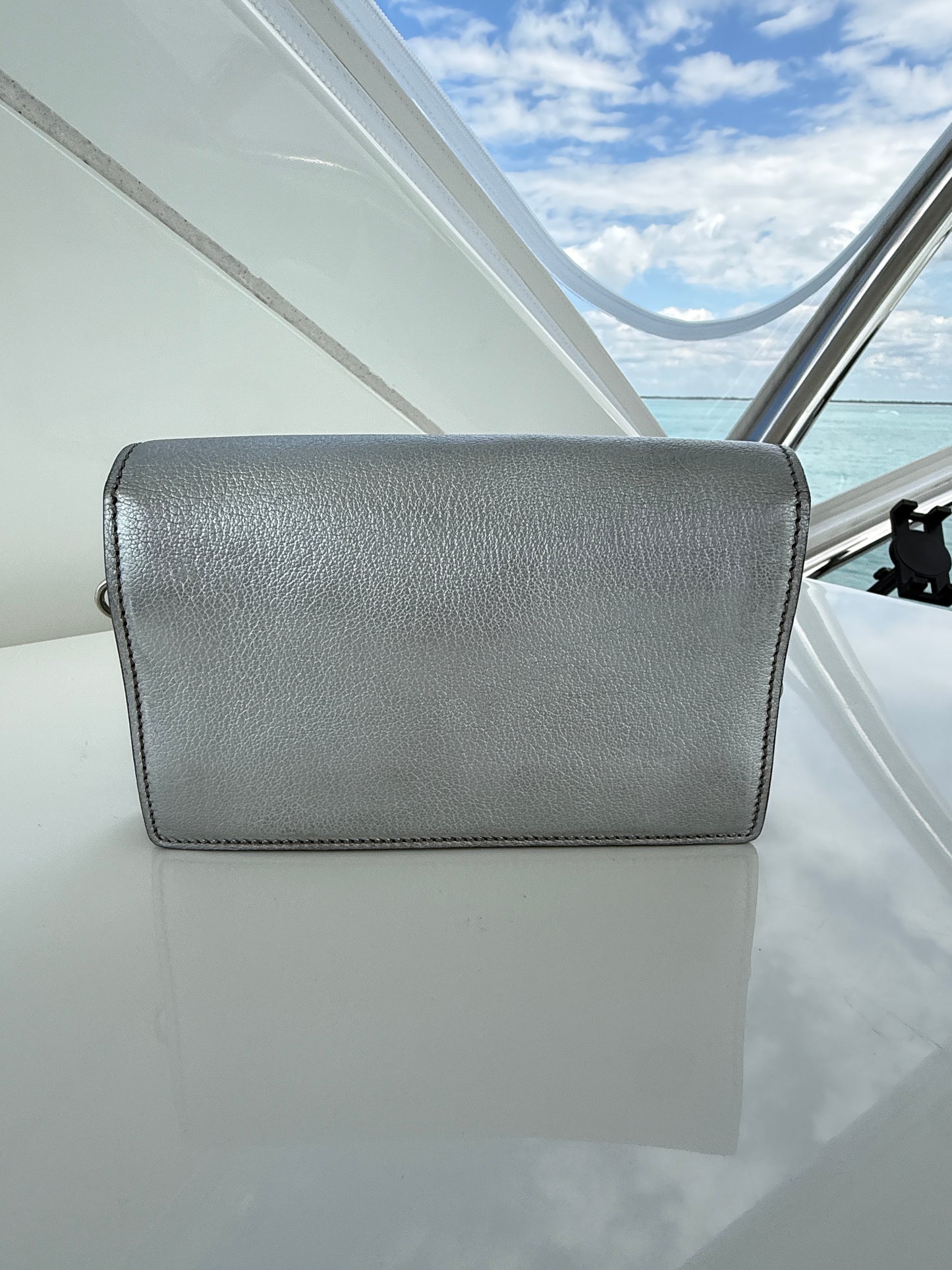 Miu Miu Wallet on Chain in Silver