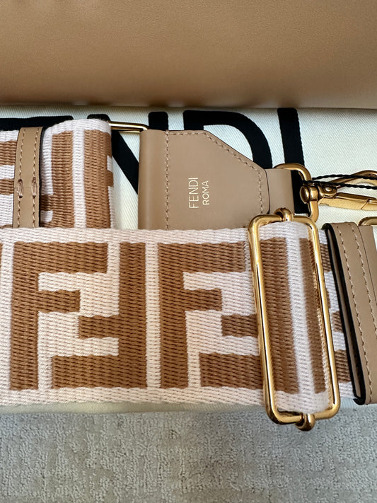 BRAND NEW FENDI Timeless Fabric & Leather Shoulder Strap