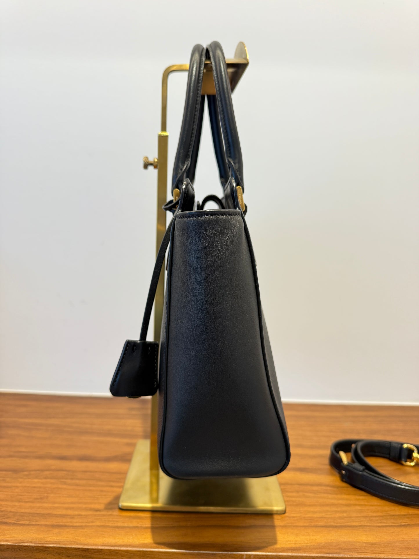 Prada Saffiano Soft Calfskin Zippered Tote in Black