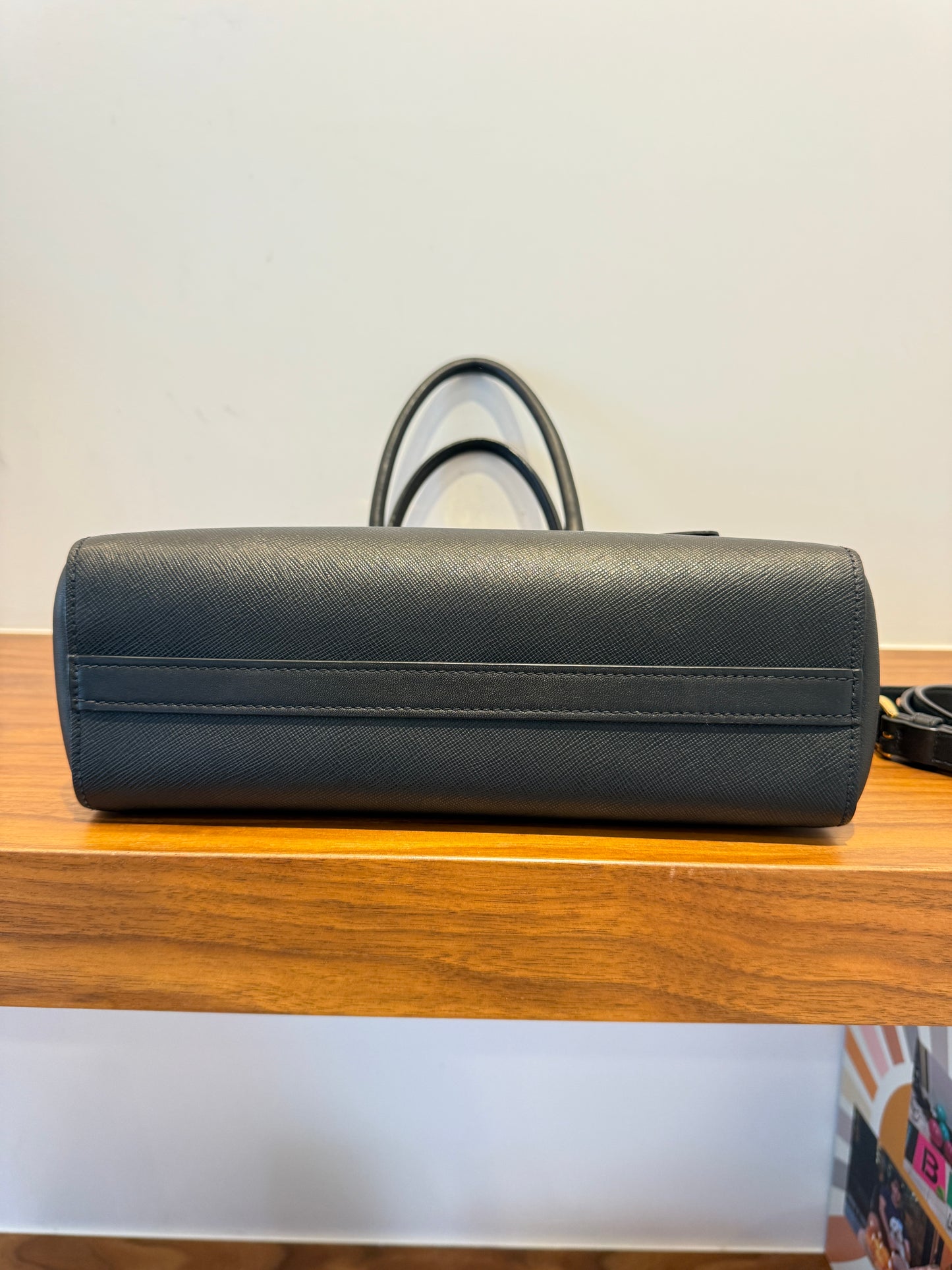 Prada Saffiano Soft Calfskin Zippered Tote in Black