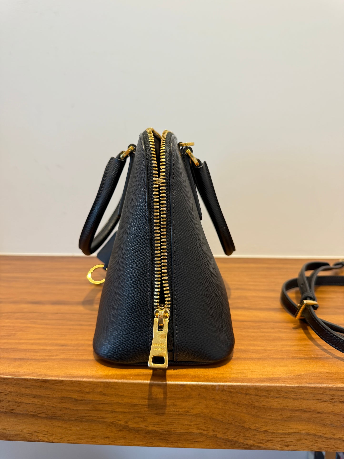 Prada Saffiano Lux Dome Open Satchel