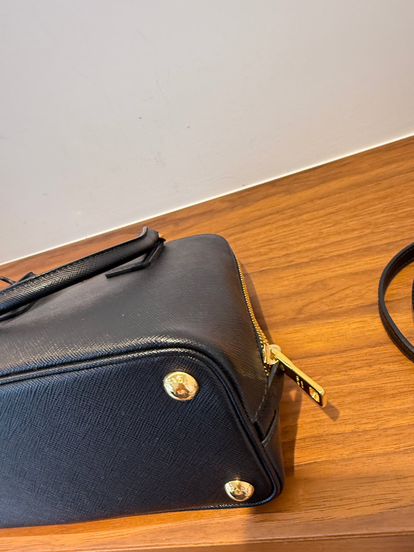 Prada Saffiano Lux Dome Open Satchel