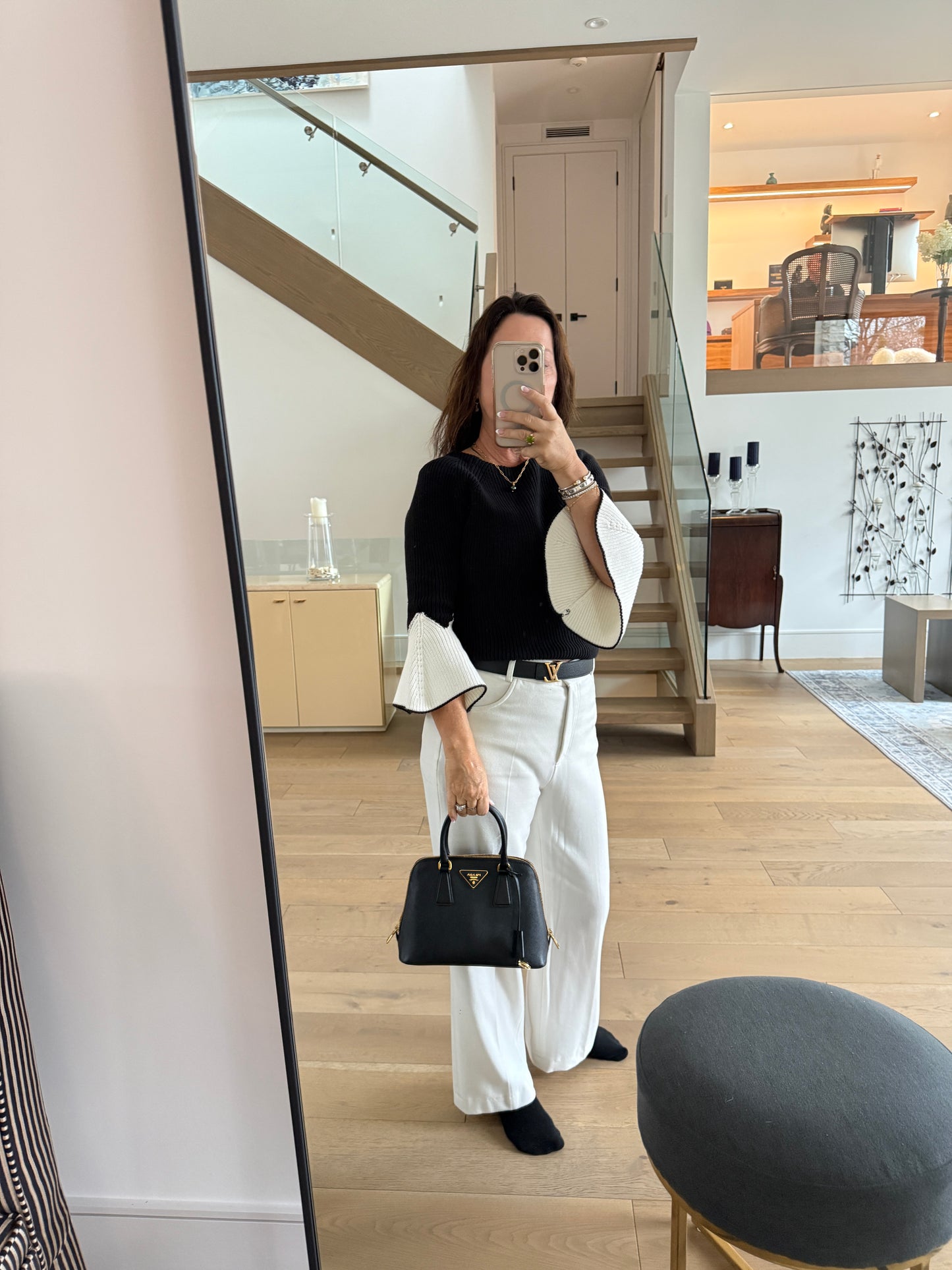 Prada Saffiano Lux Dome Open Satchel