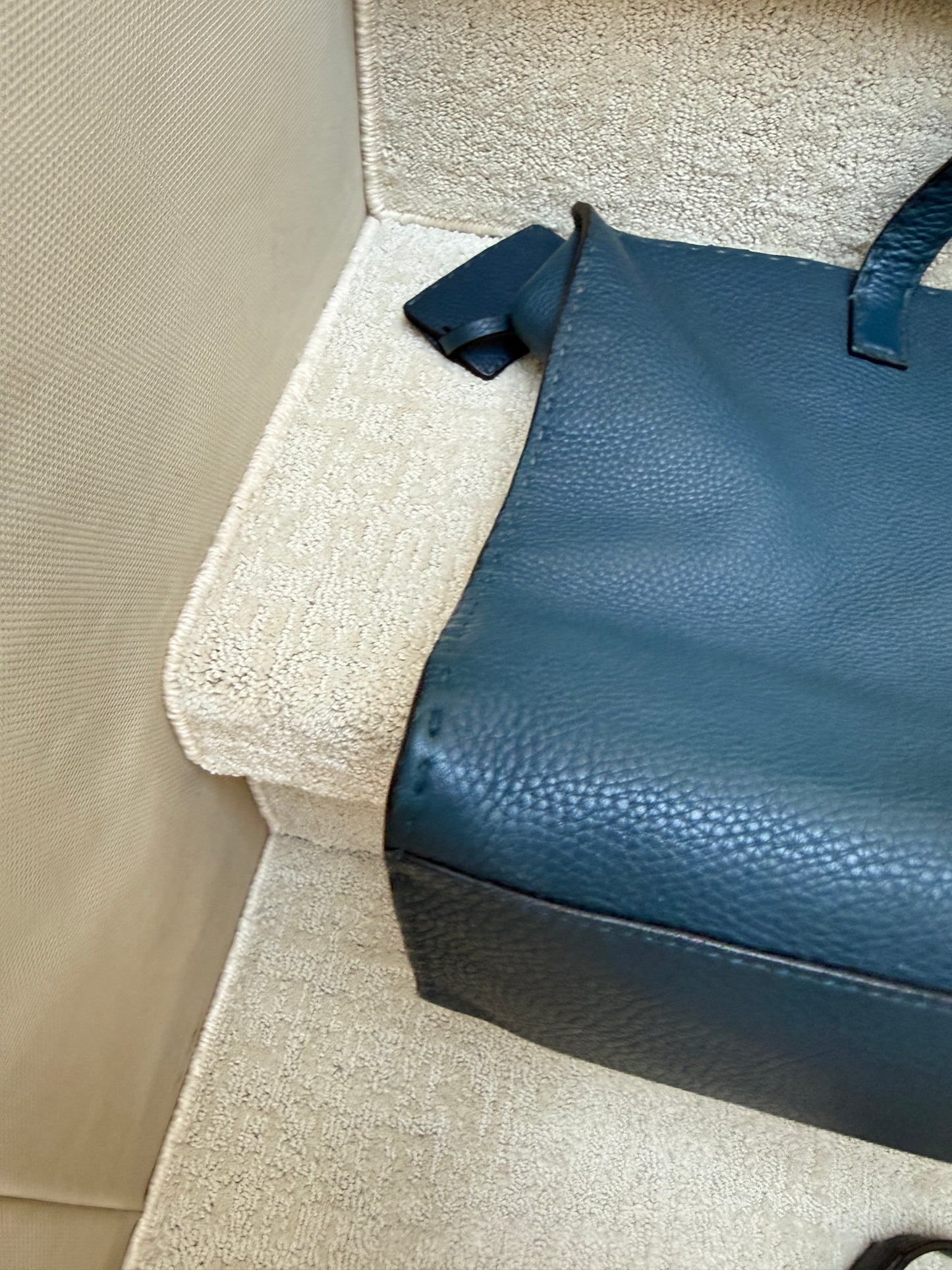 Fendi Selleria Leather Tote Bag in Blue