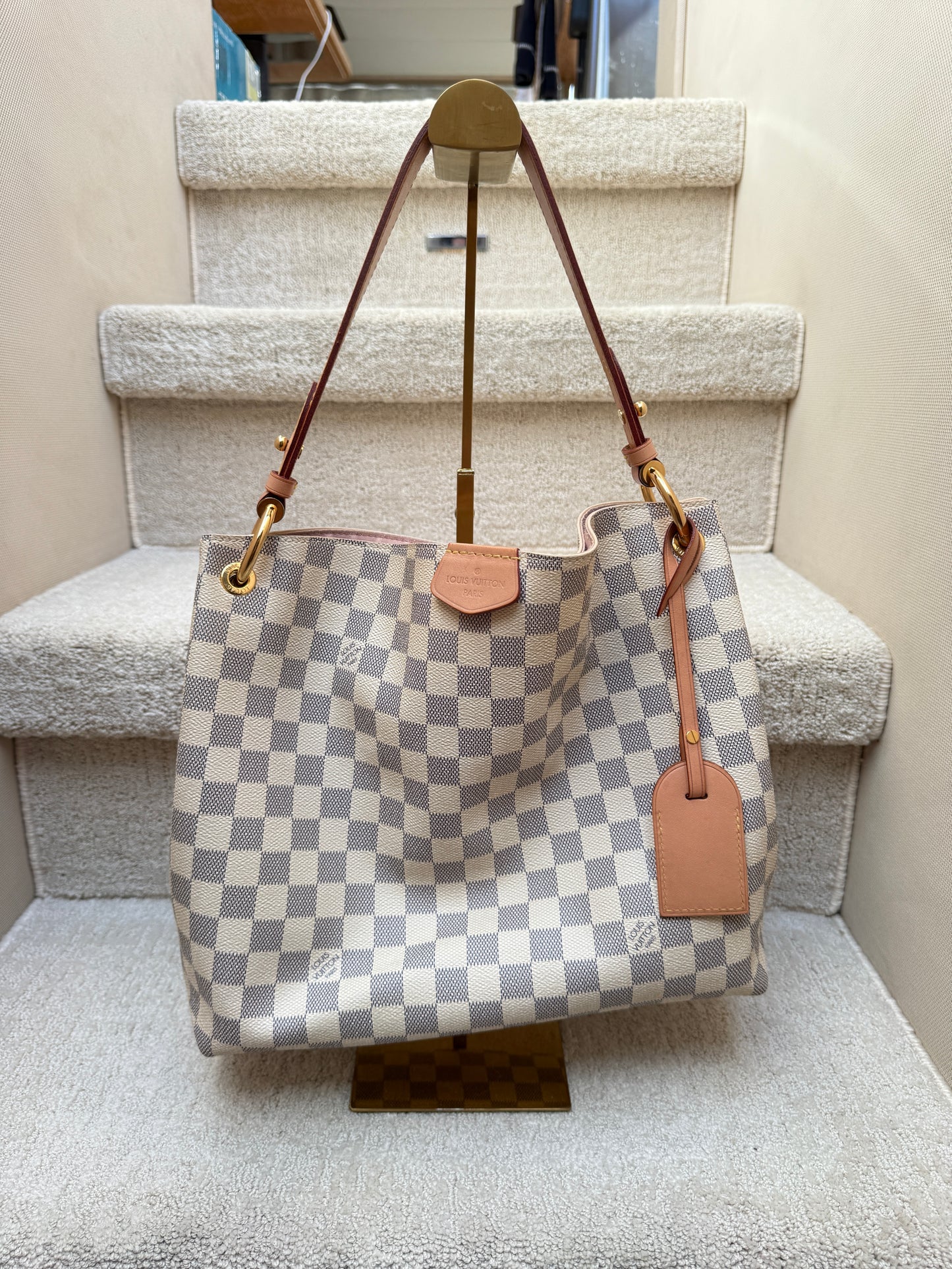 Louis Vuitton Damier Azur Graceful PM Rose Ballerine