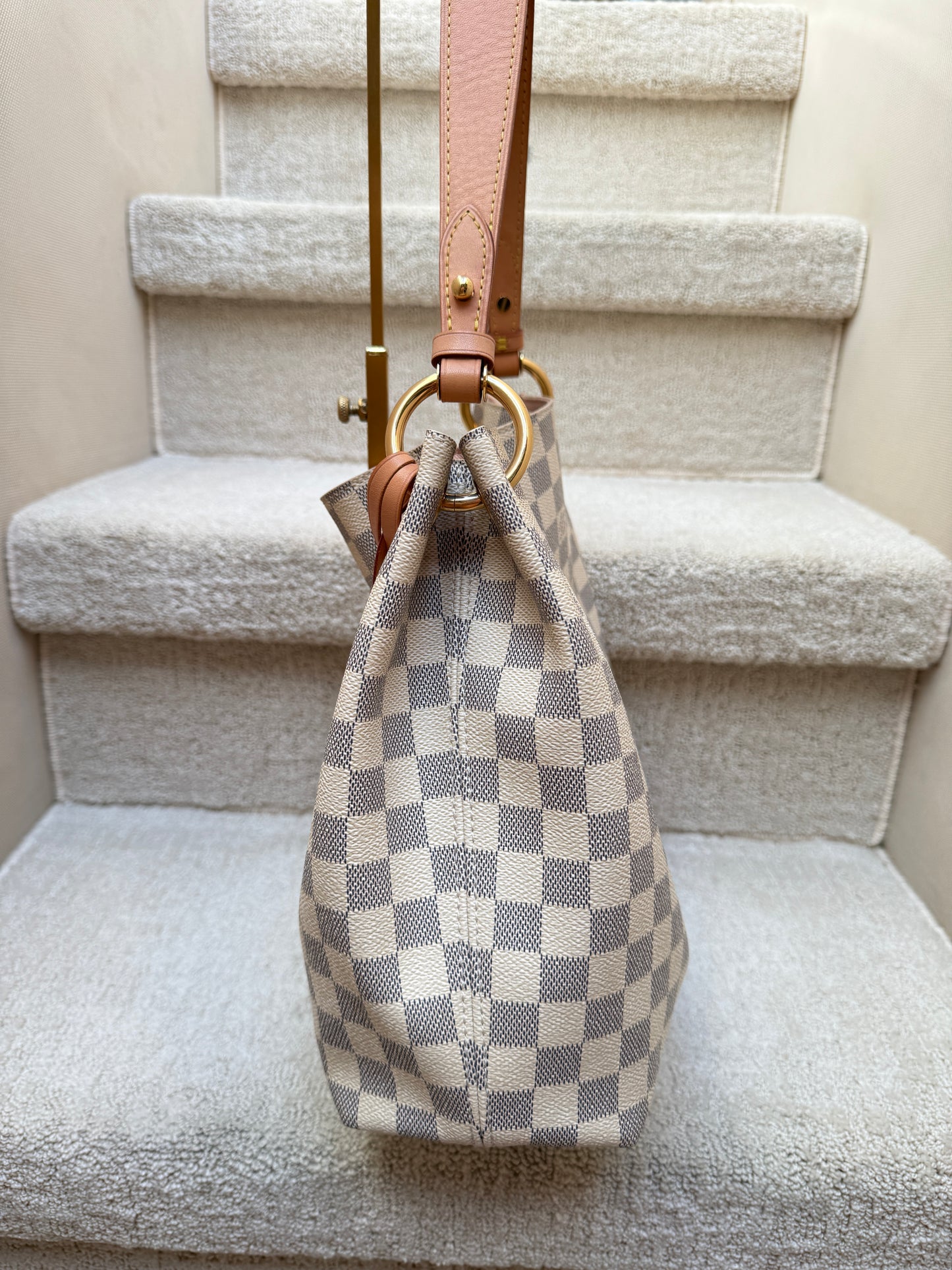 Louis Vuitton Damier Azur Graceful PM Rose Ballerine