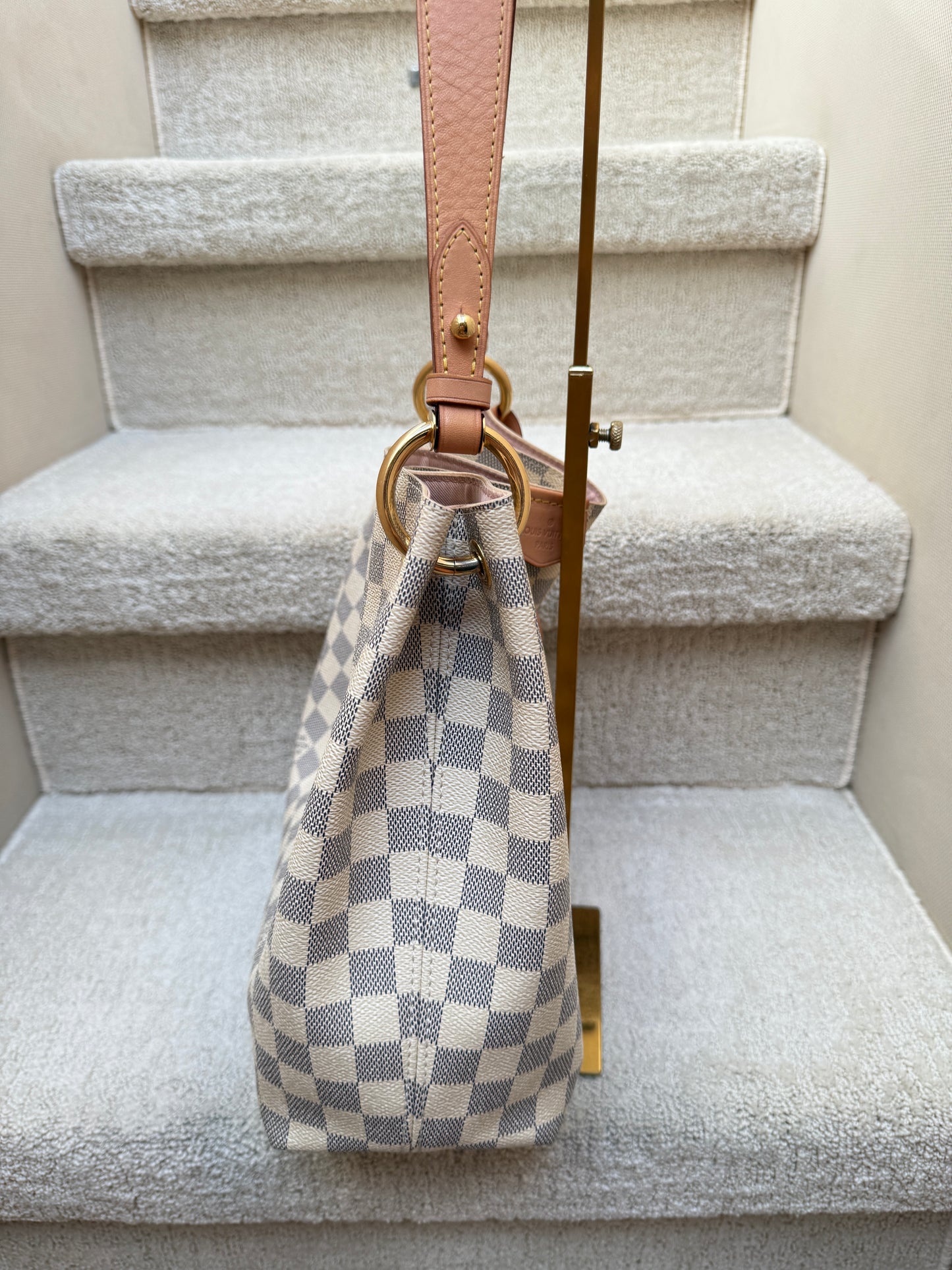 Louis Vuitton Damier Azur Graceful PM Rose Ballerine