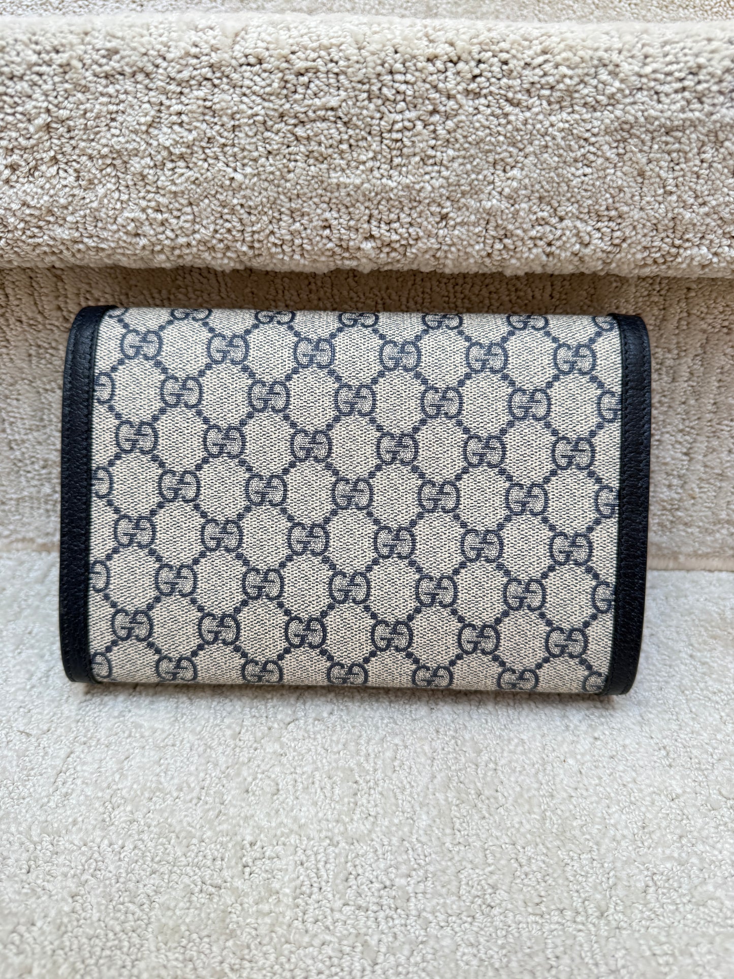 Gucci GG Supreme Monogram Mini Dionysus Chain Wallet in Navy