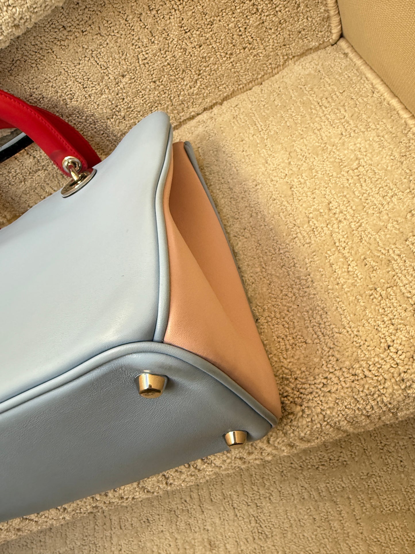 Christian Dior Smooth Calfskin Large Diorissimo Tote Tri-Color