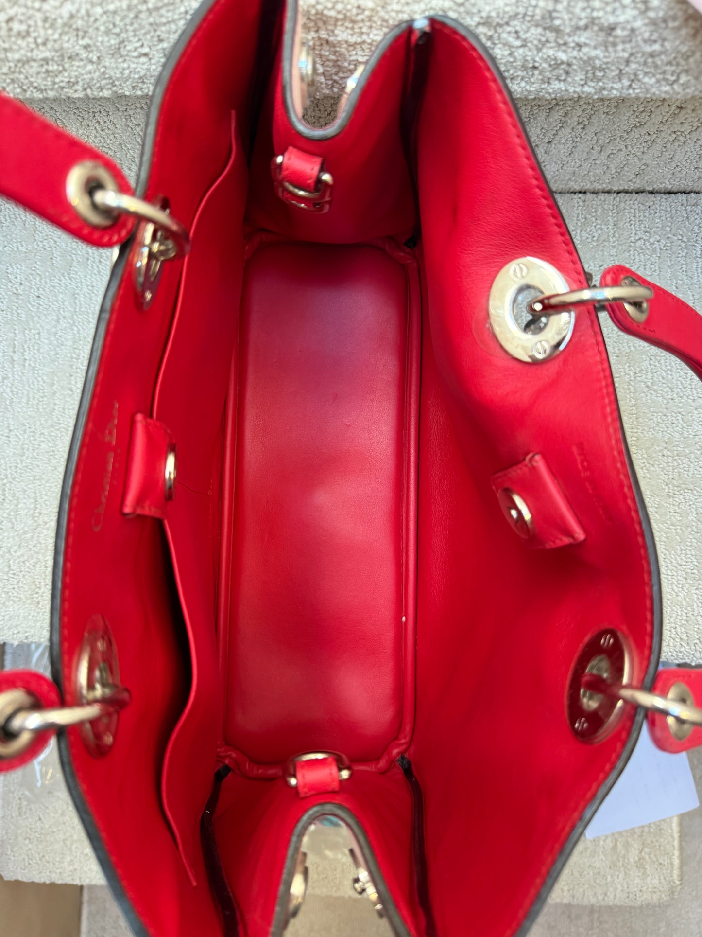 Christian Dior Smooth Calfskin Large Diorissimo Tote Tri-Color