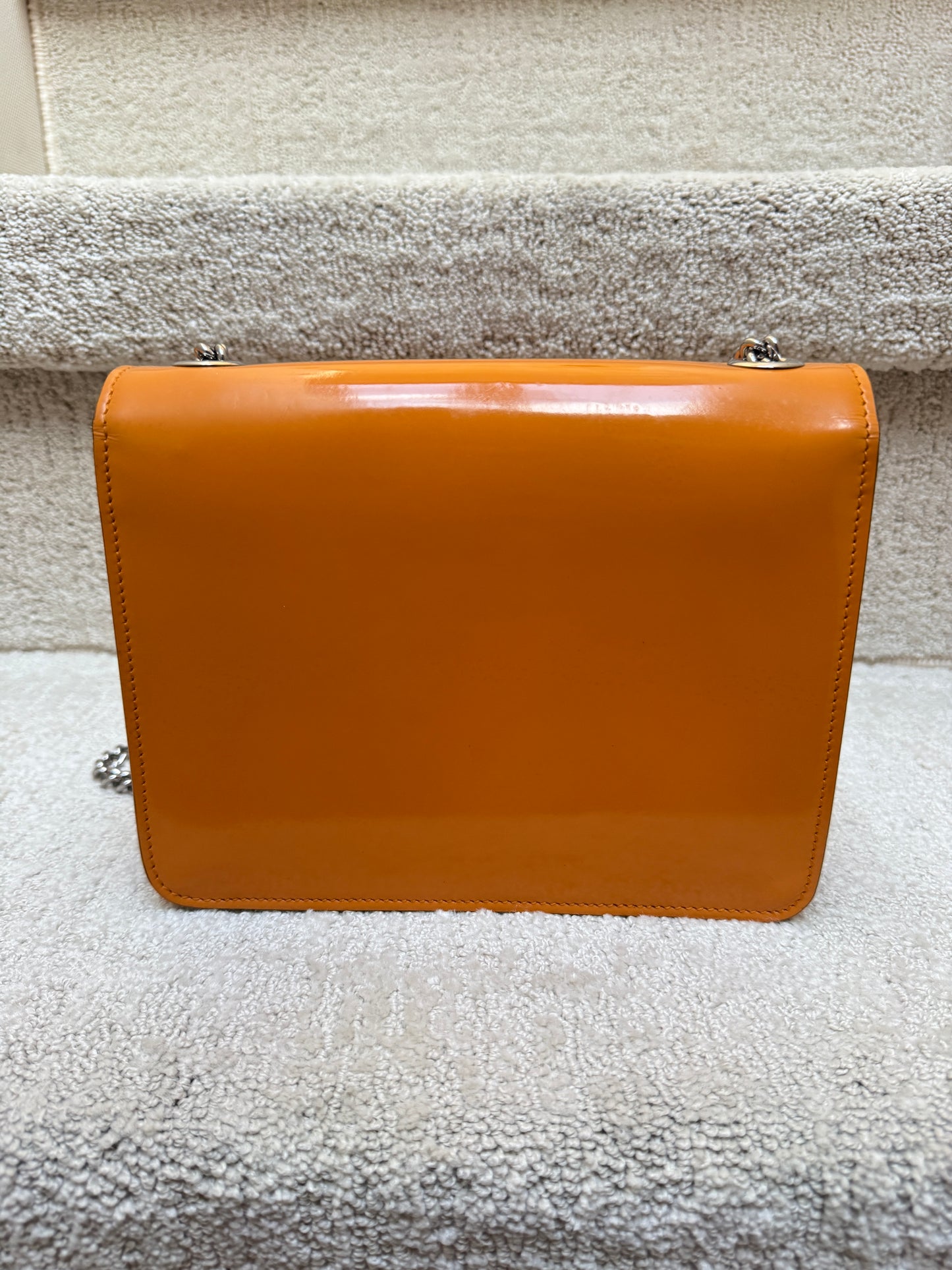 Gucci Dollar Calfskin Small Interlocking G Shoulder Bag in orange patent