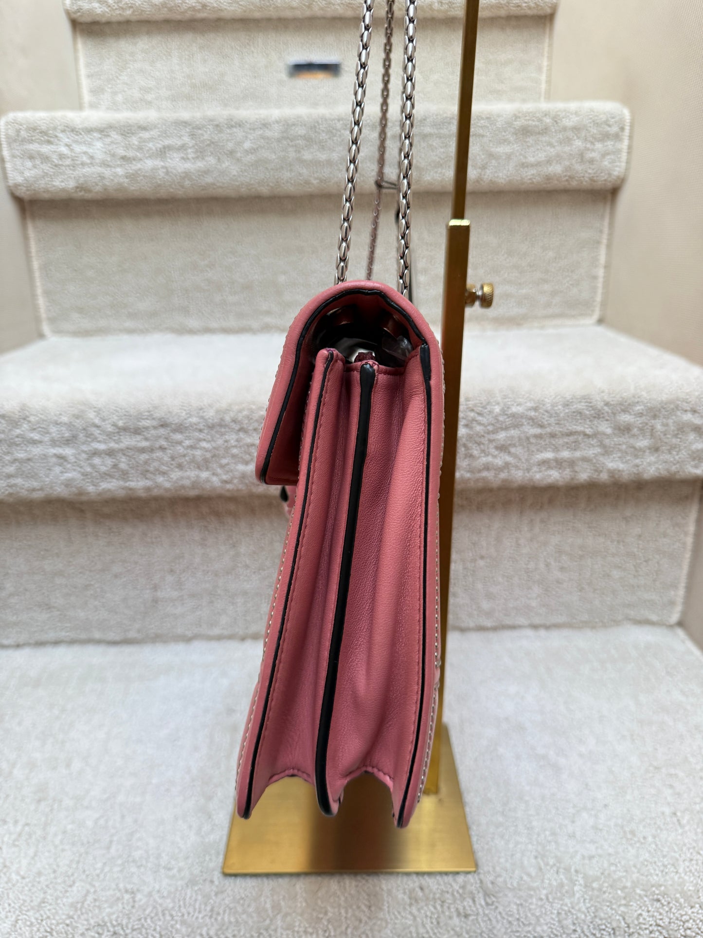 Bvlgari Serpenti Forever Pink Studded Shoulder Bag