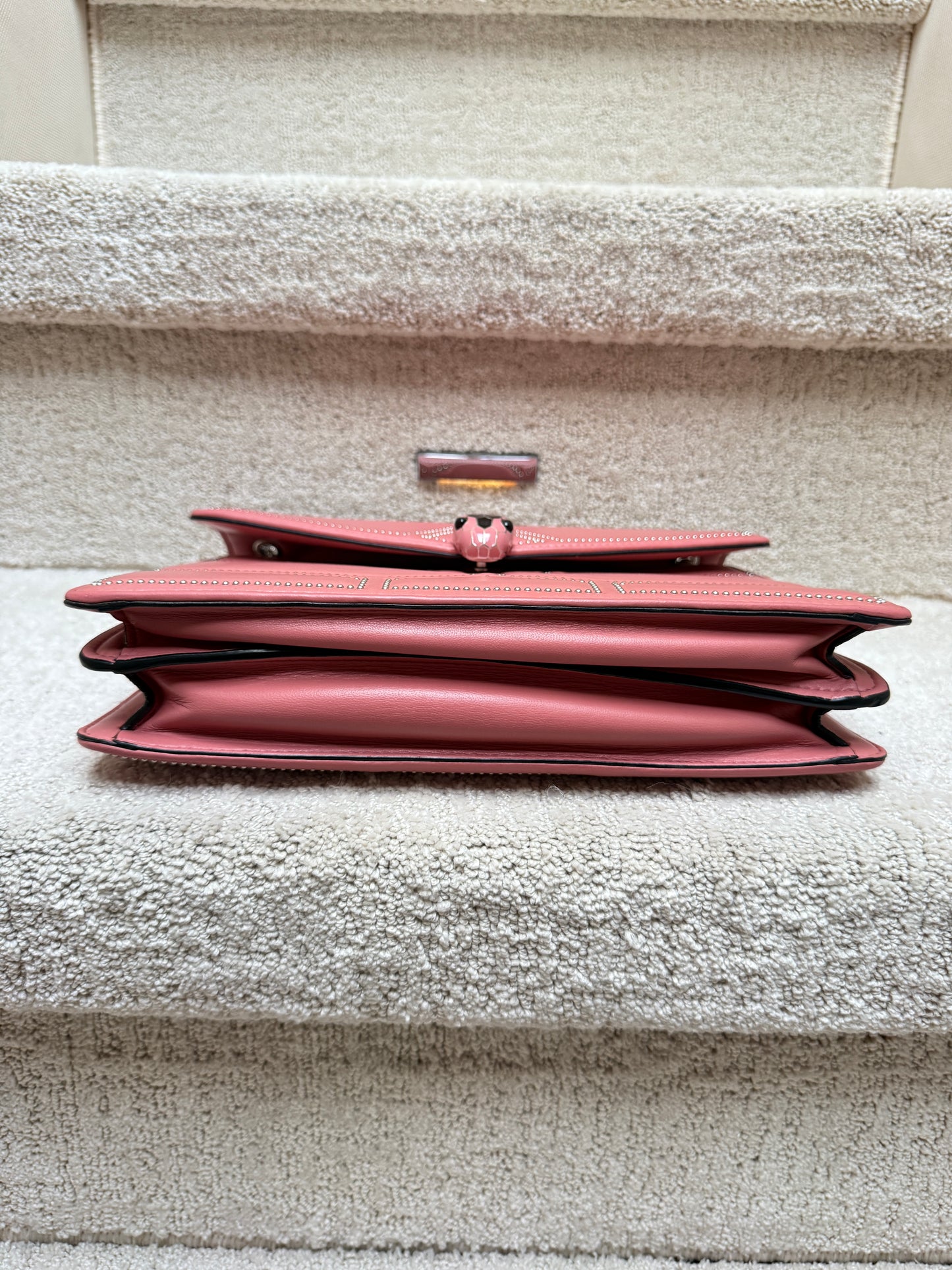 Bvlgari Serpenti Forever Pink Studded Shoulder Bag