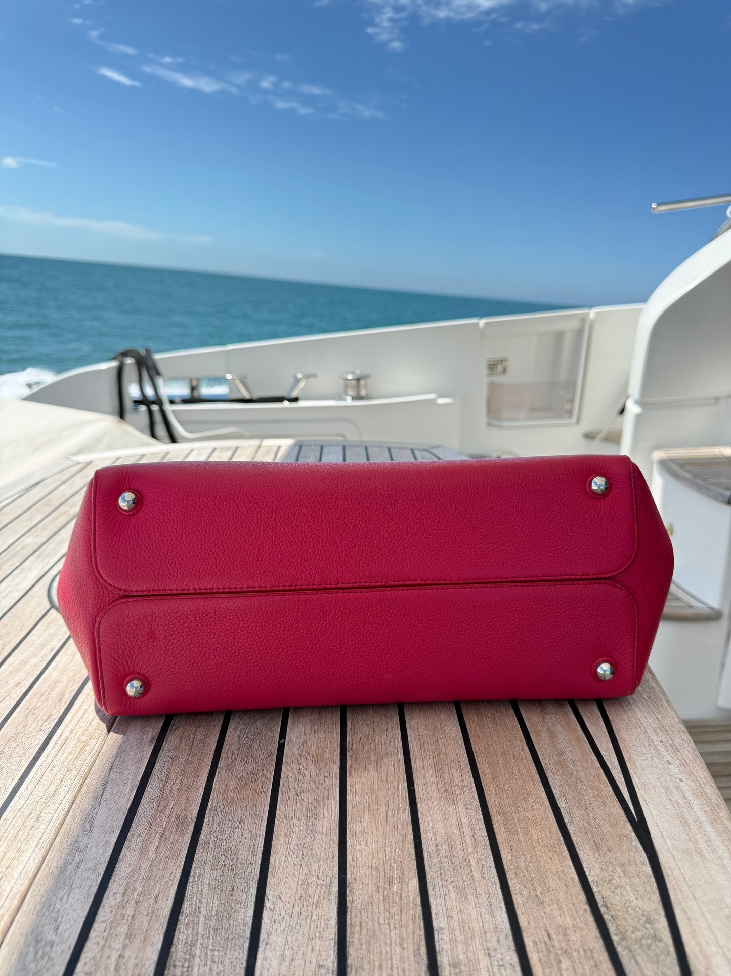 Dior Grained Calfskin Bar Tote Hot Pink