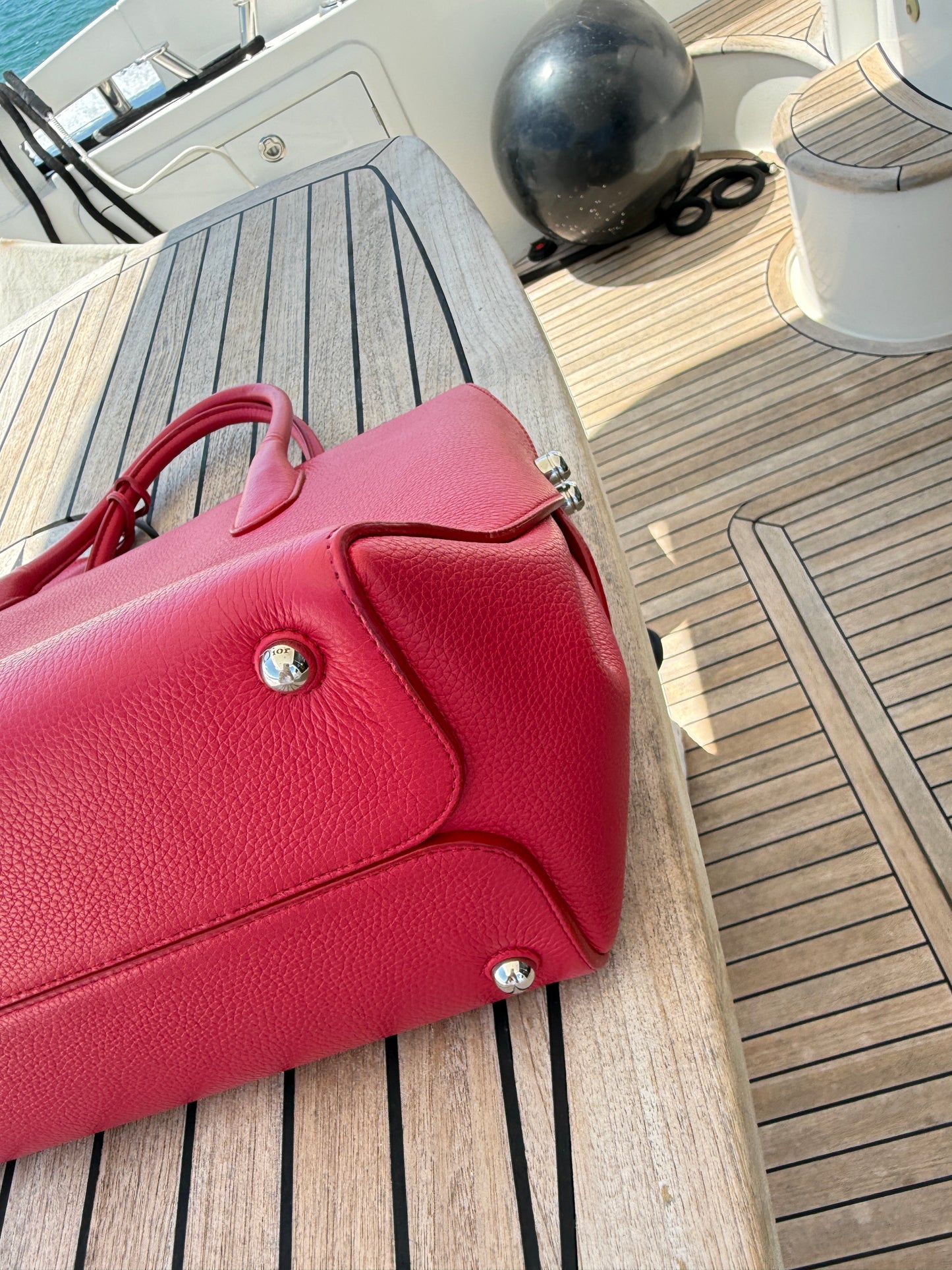 Dior Grained Calfskin Bar Tote Hot Pink