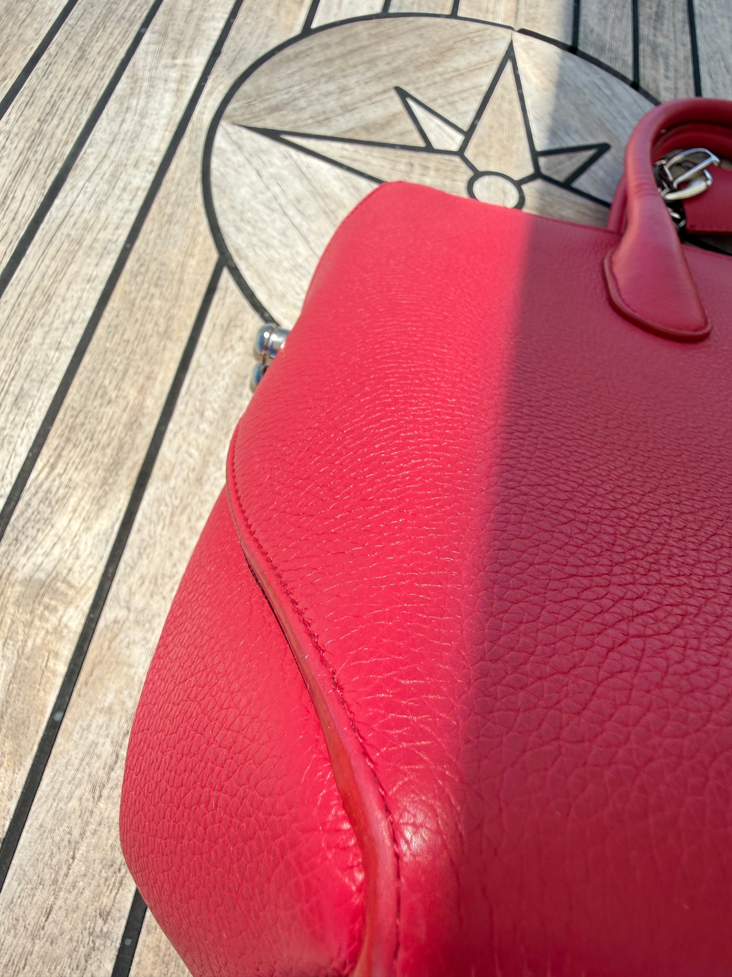 Dior Grained Calfskin Bar Tote Hot Pink