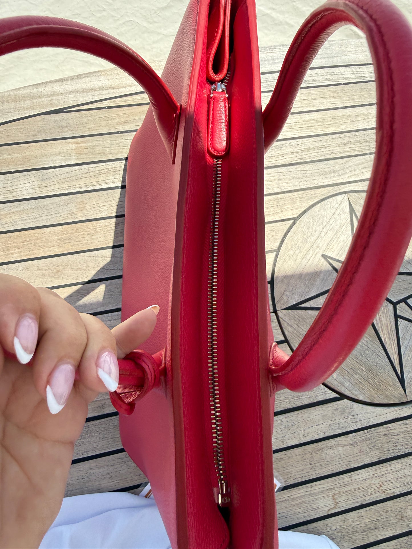Dior Grained Calfskin Bar Tote Hot Pink