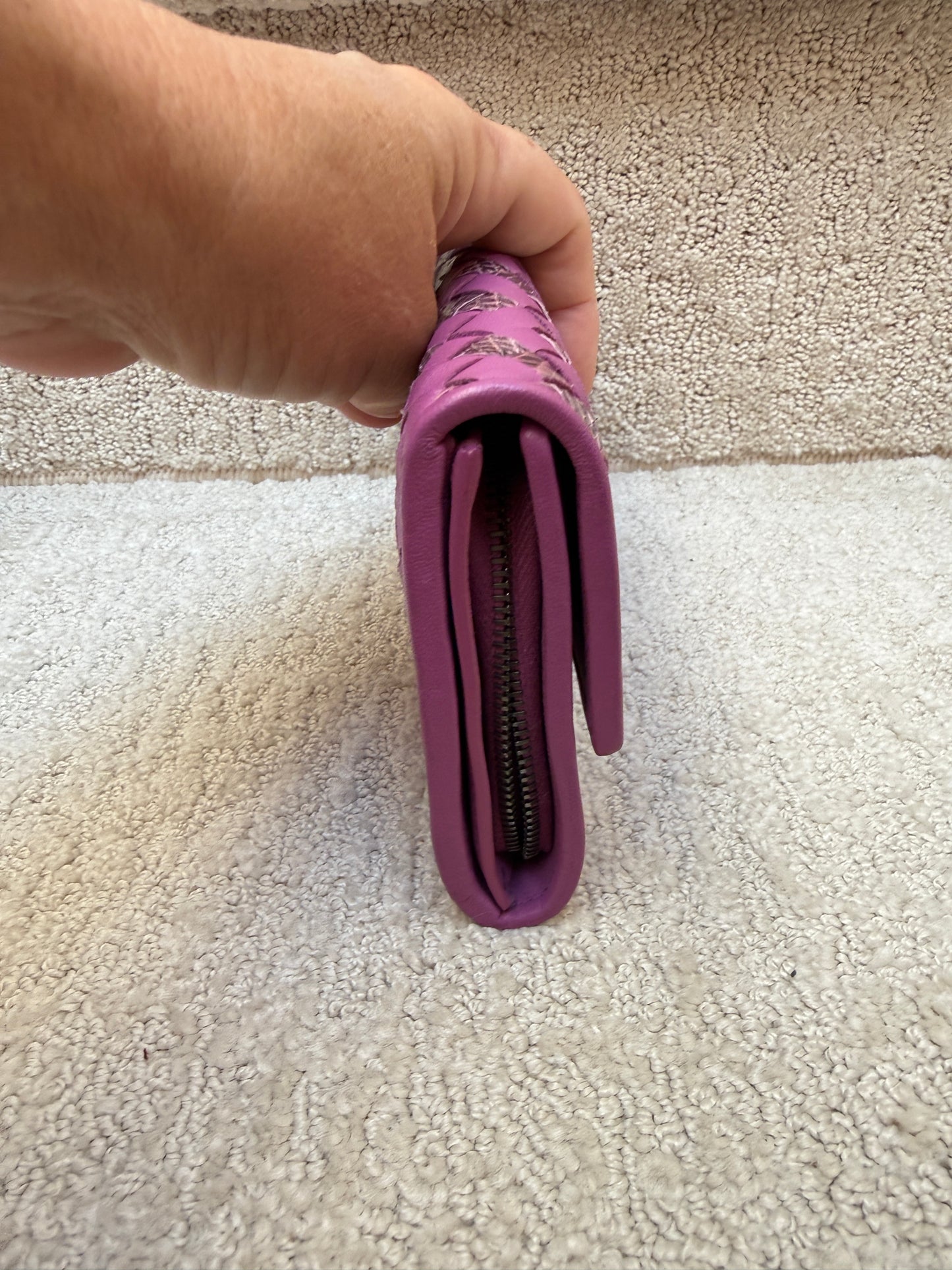 Bottega Veneta Nappa Intrecciato Continental Flap Wallet Purple