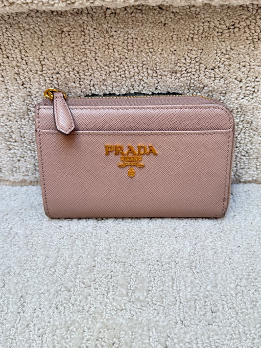 Prada Half Wallet in Beige