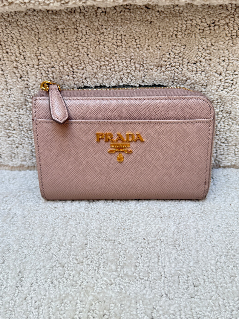 Prada Half Wallet in Beige