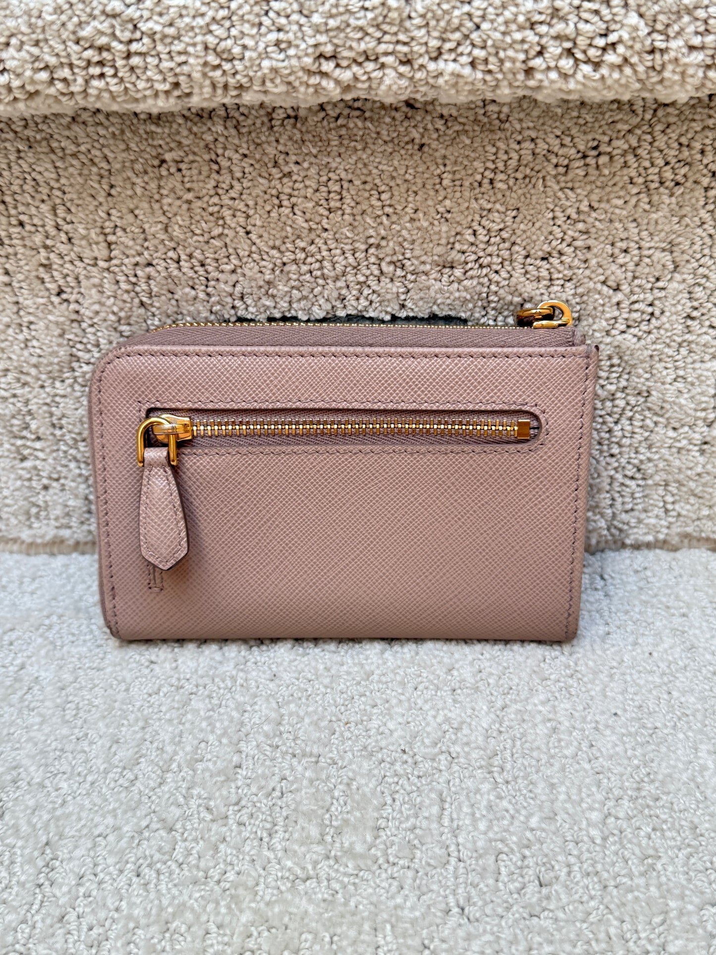 Prada Half Wallet in Beige