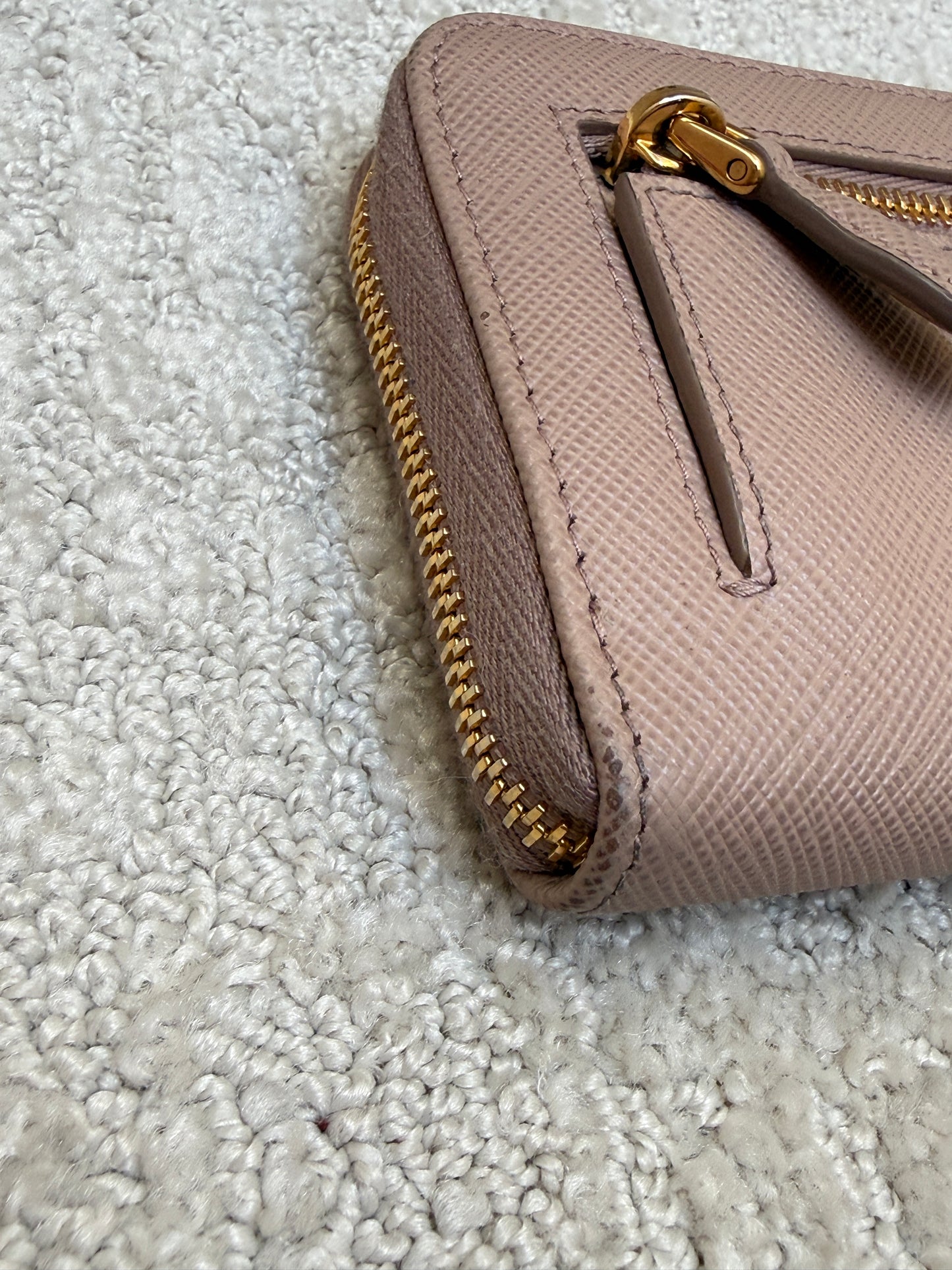 Prada Half Wallet in Beige