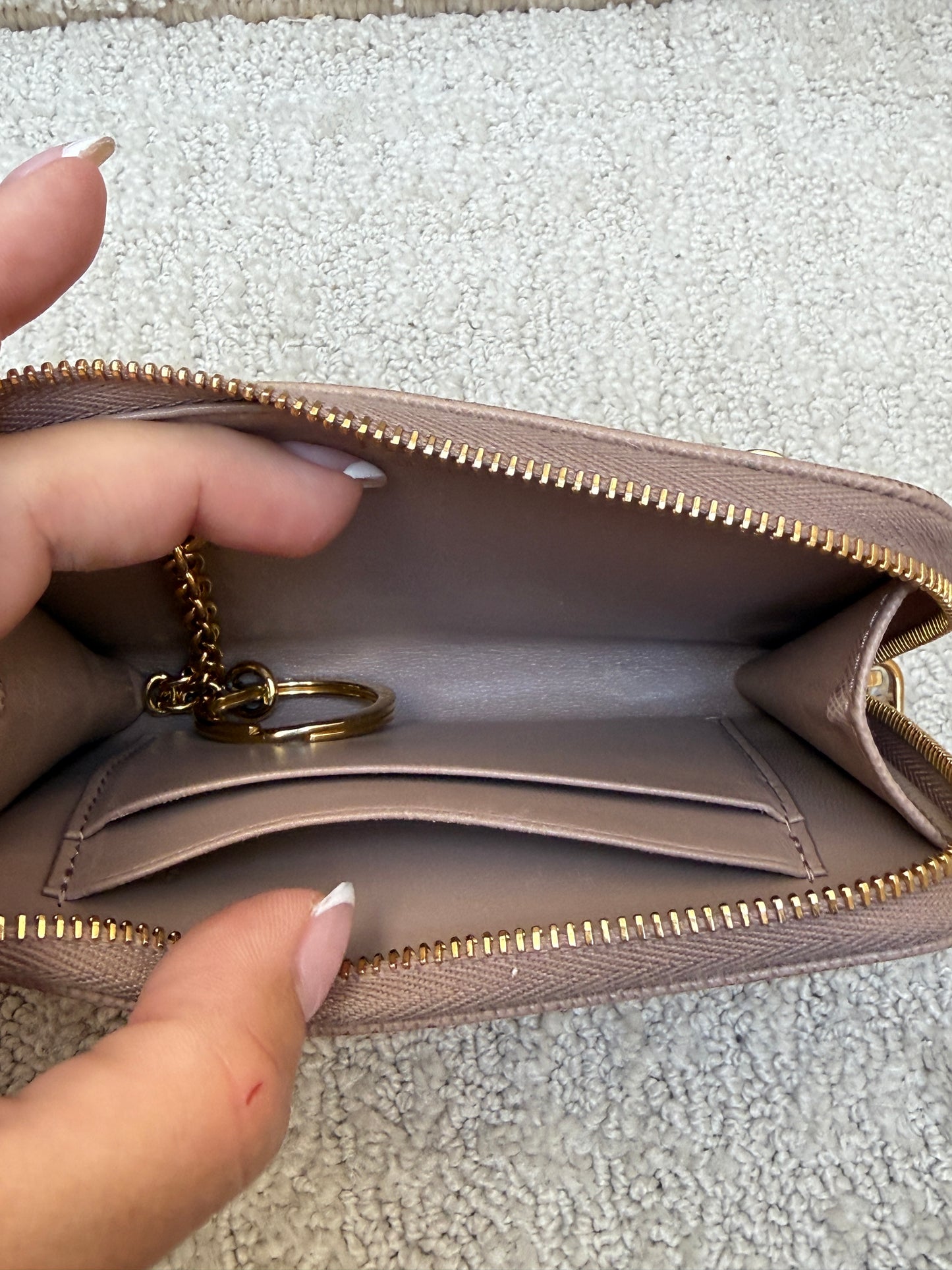 Prada Half Wallet in Beige