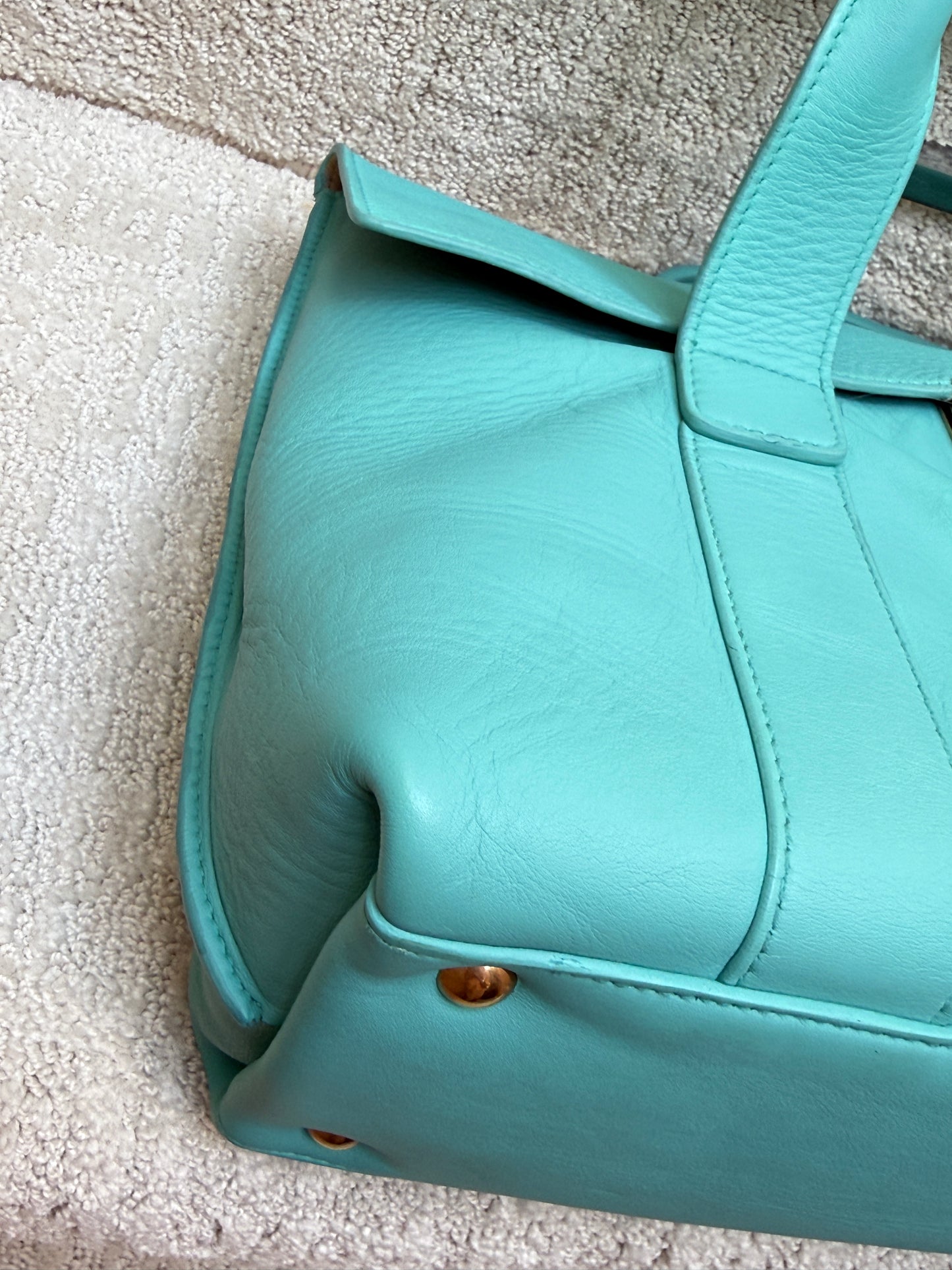 Salvatore Ferragamo Sookie Satchel with Gancini logo in gold
