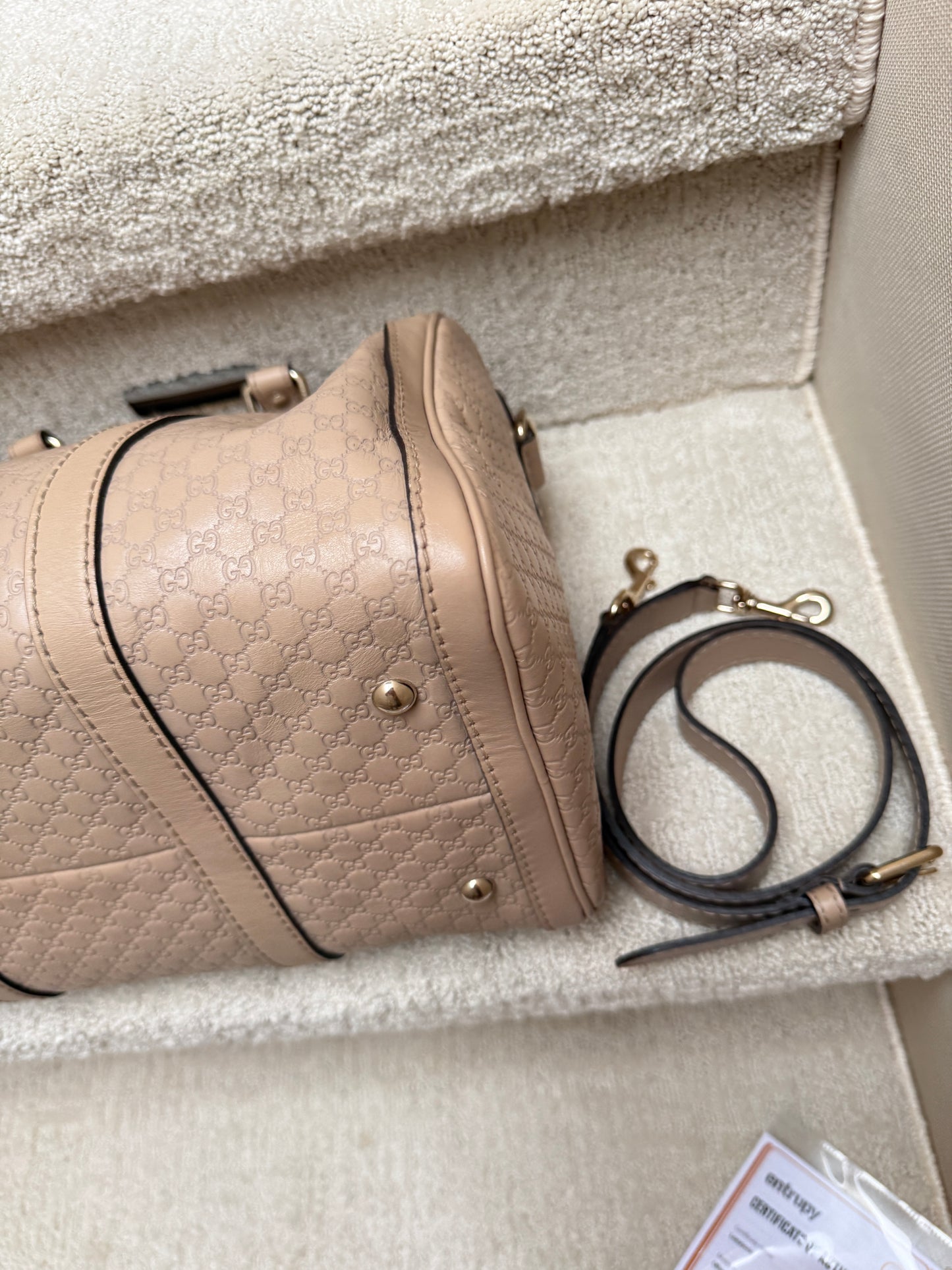 Gucci Guccissima Signature Boston in Beige