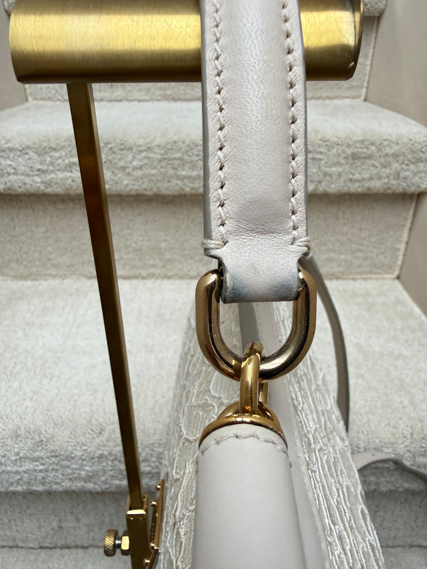 Dolce and Gabbana Sicily Handbag in cream lace fabric