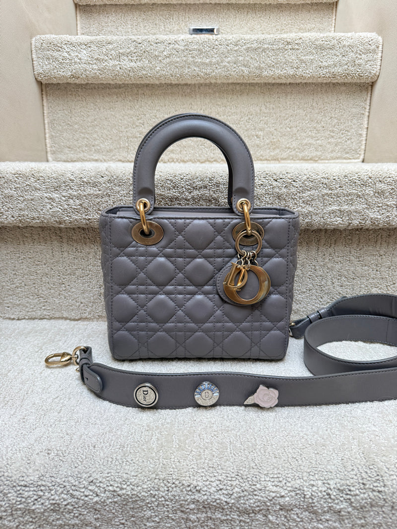 Christian Dior Calfskin Cannage Small my ABC Lady Dior in Grey