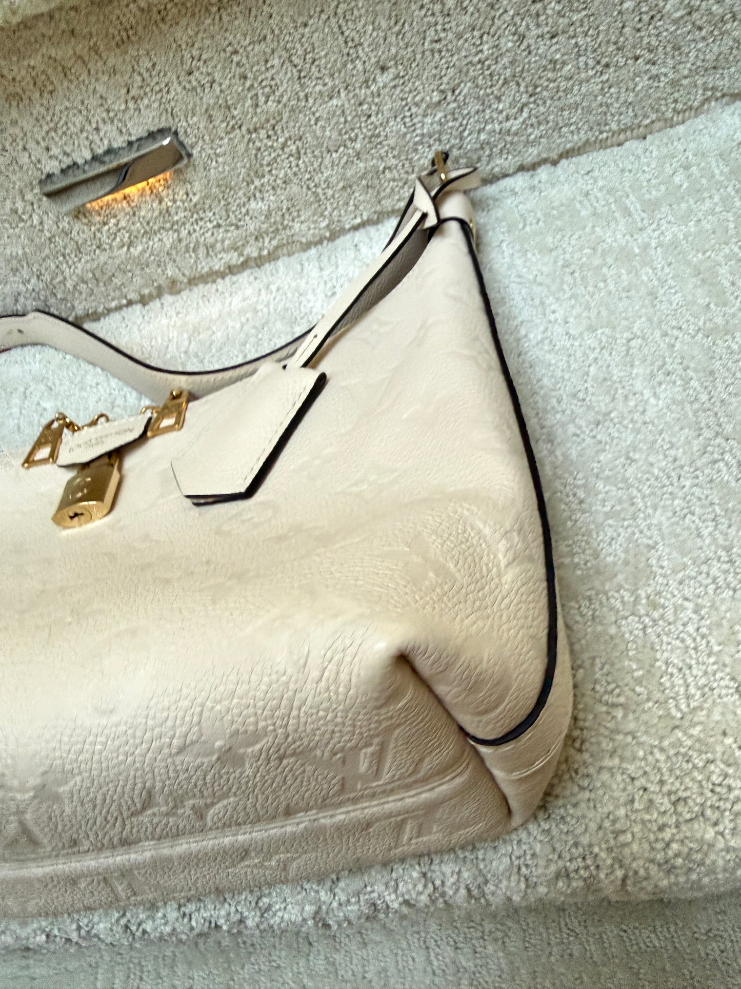 Louis Vuitton Empreinte Monogram Sac Sport in Cream Pre-Owned