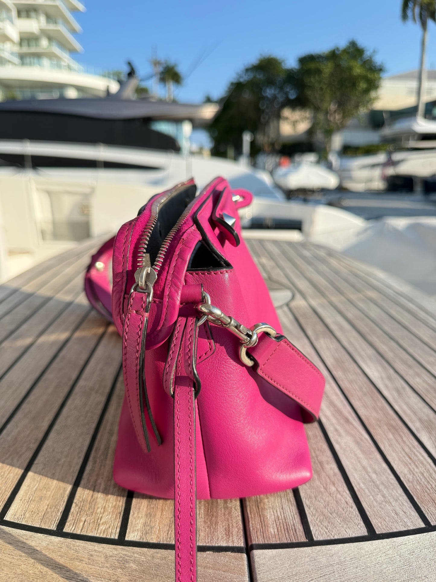 Fendi Vitello Dolce Medium By The Way Bag in Magenta Pre-Owned