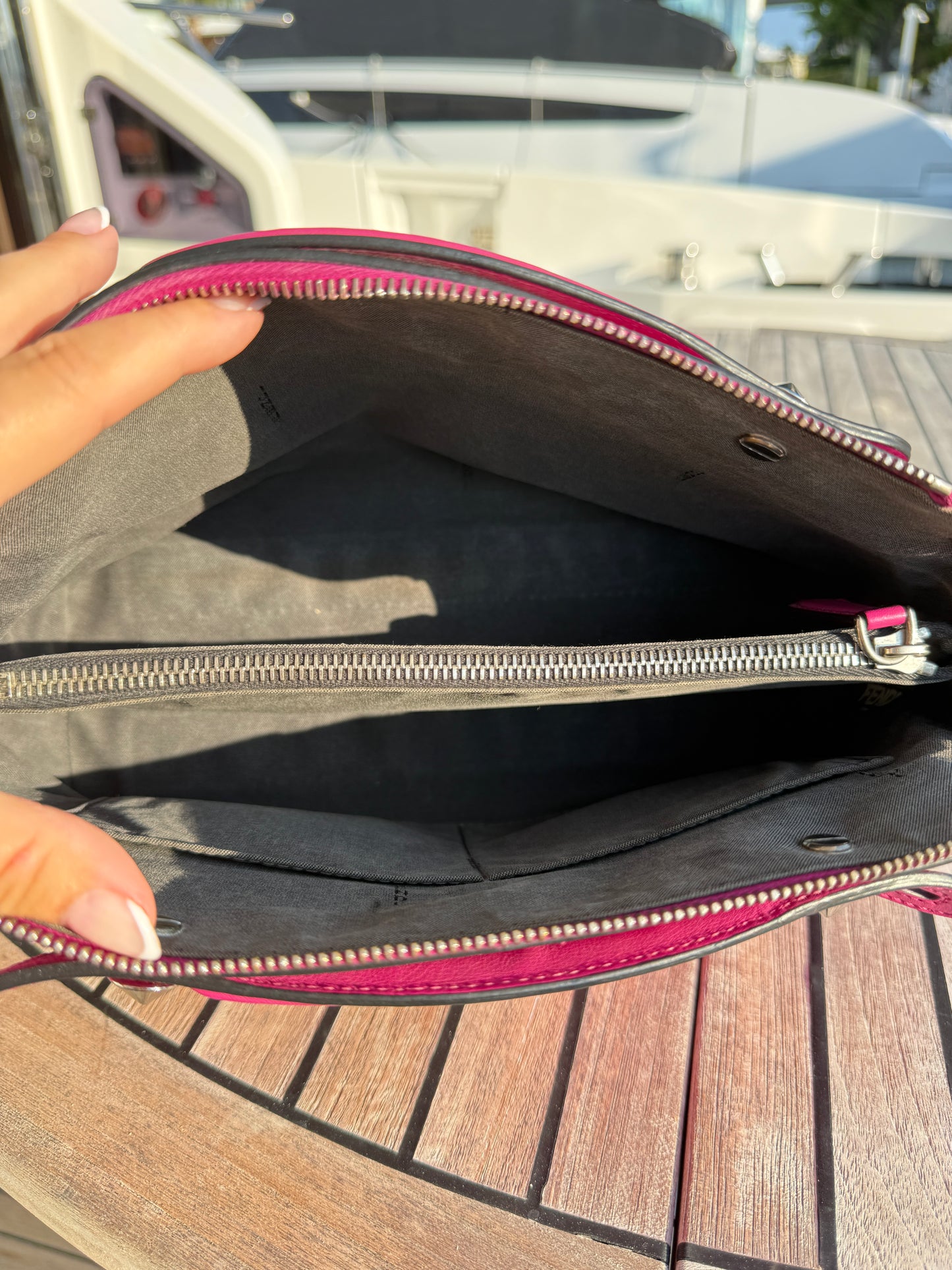 Fendi Vitello Dolce Medium By The Way Bag in Magenta Pre-Owned