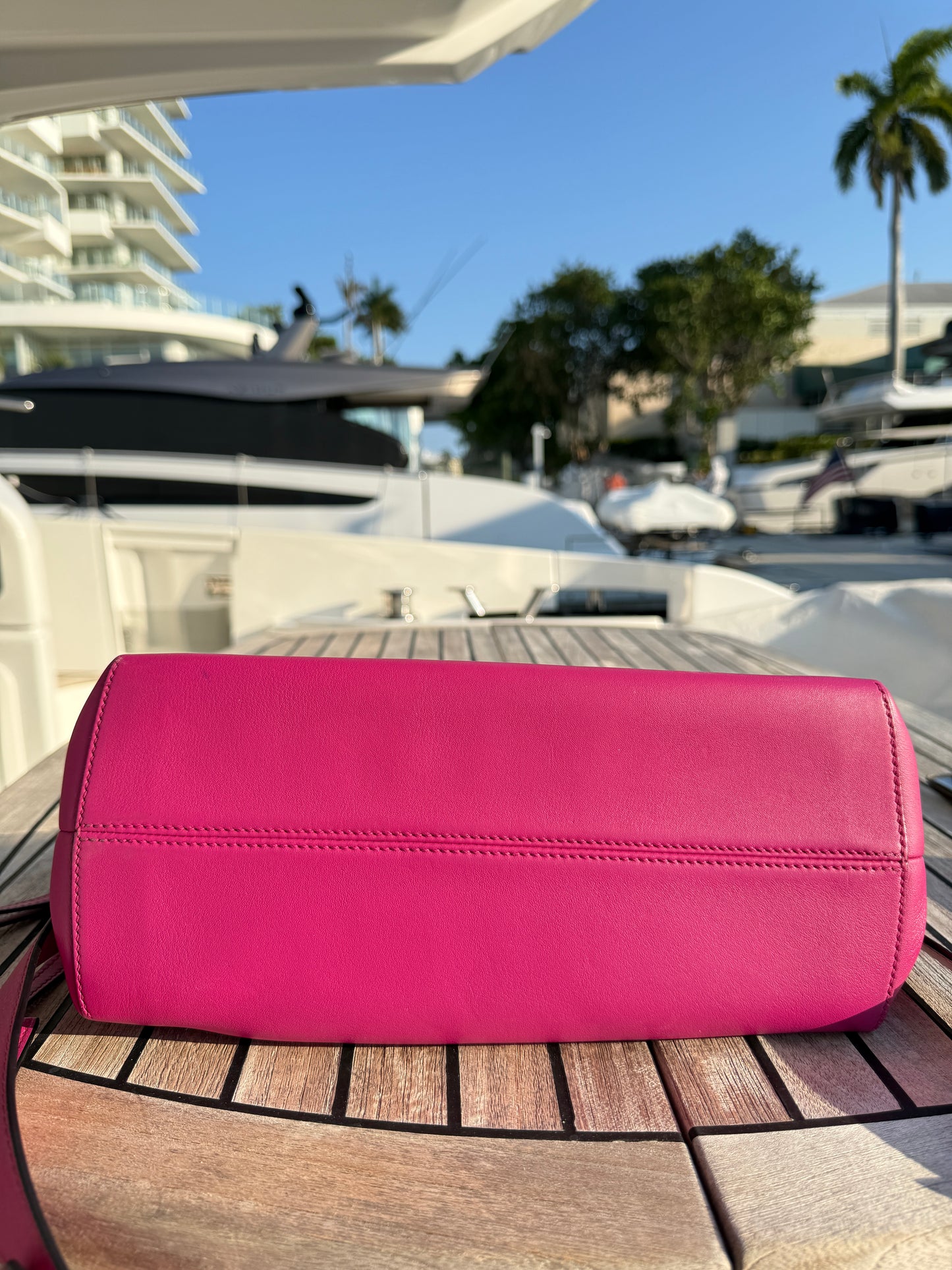 Fendi Vitello Dolce Medium By The Way Bag in Magenta Pre-Owned