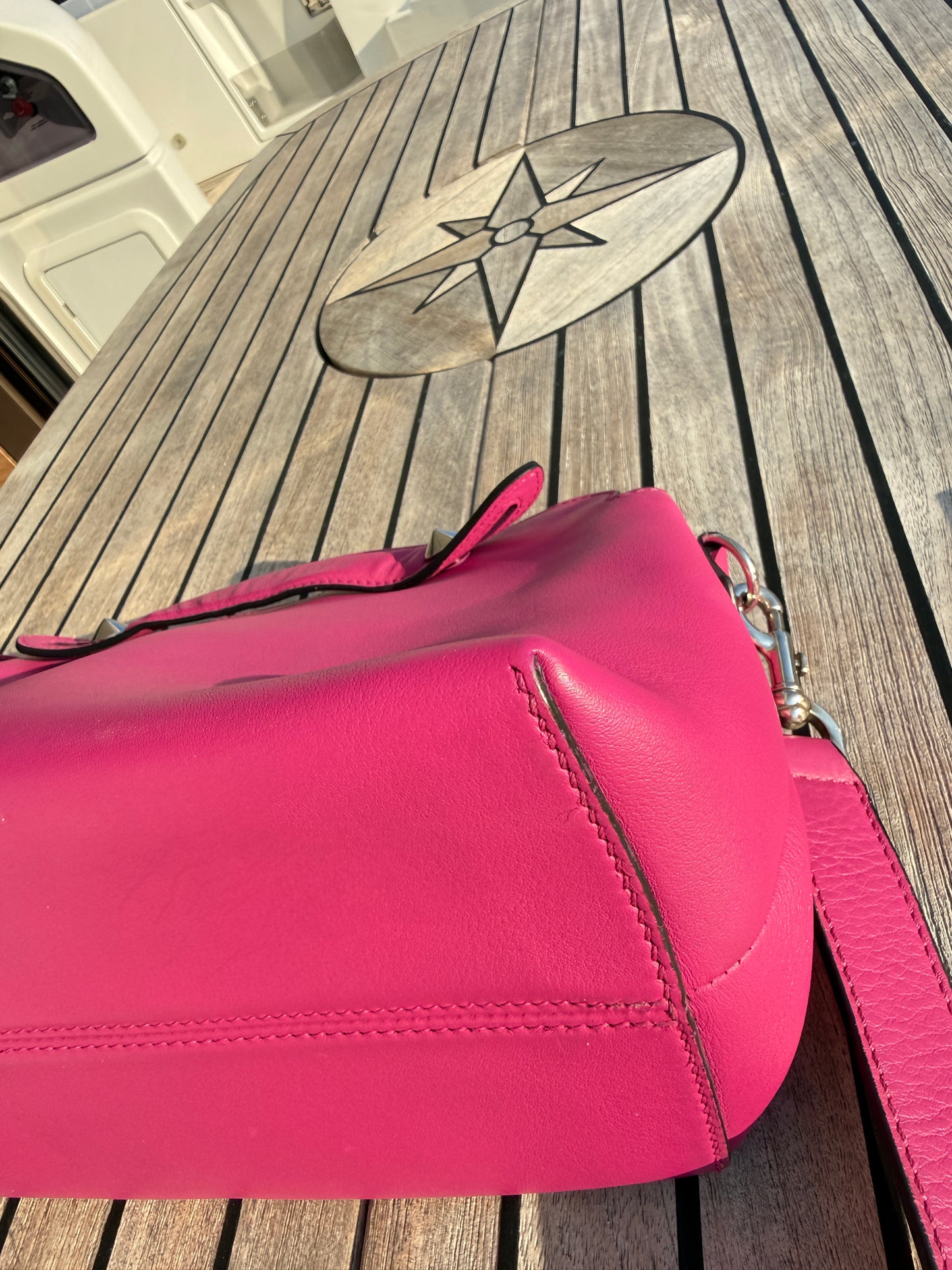 Fendi Vitello Dolce Medium By The Way Bag in Magenta Pre-Owned