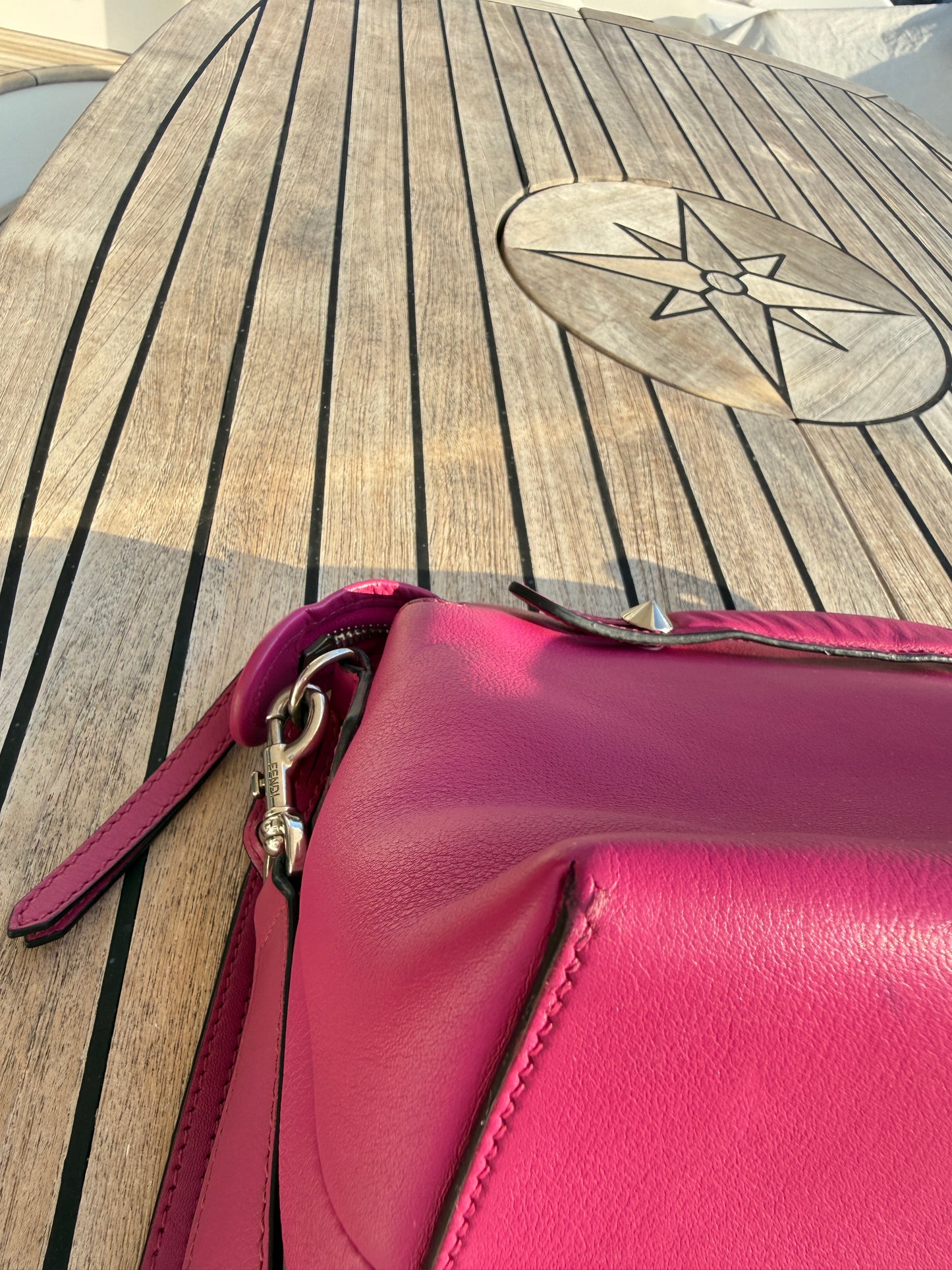 Fendi Vitello Dolce Medium By The Way Bag in Magenta Pre-Owned