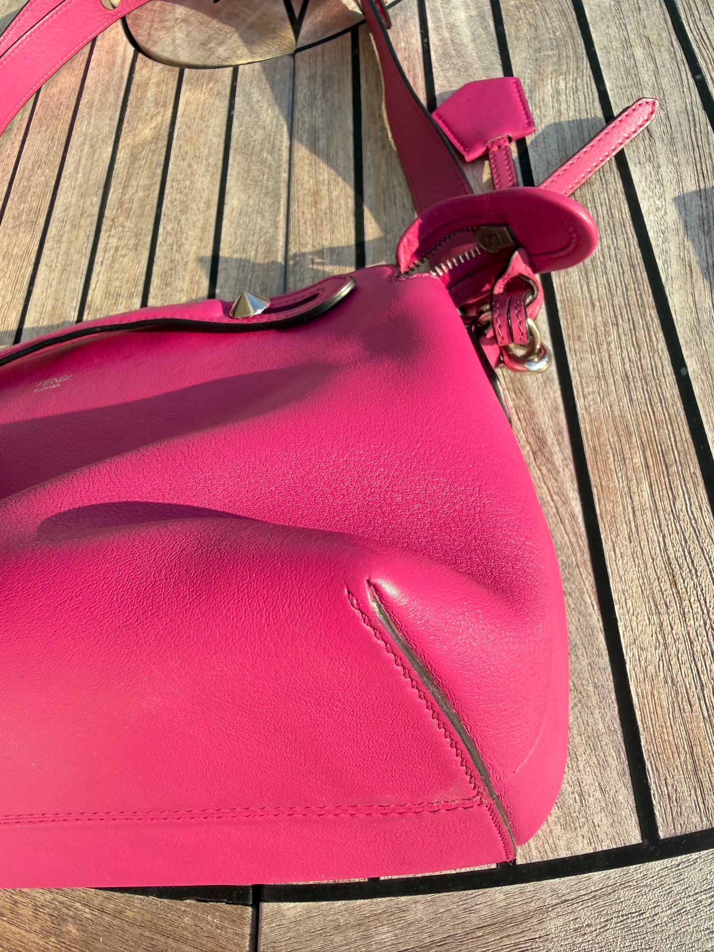 Fendi Vitello Dolce Medium By The Way Bag in Magenta Pre-Owned