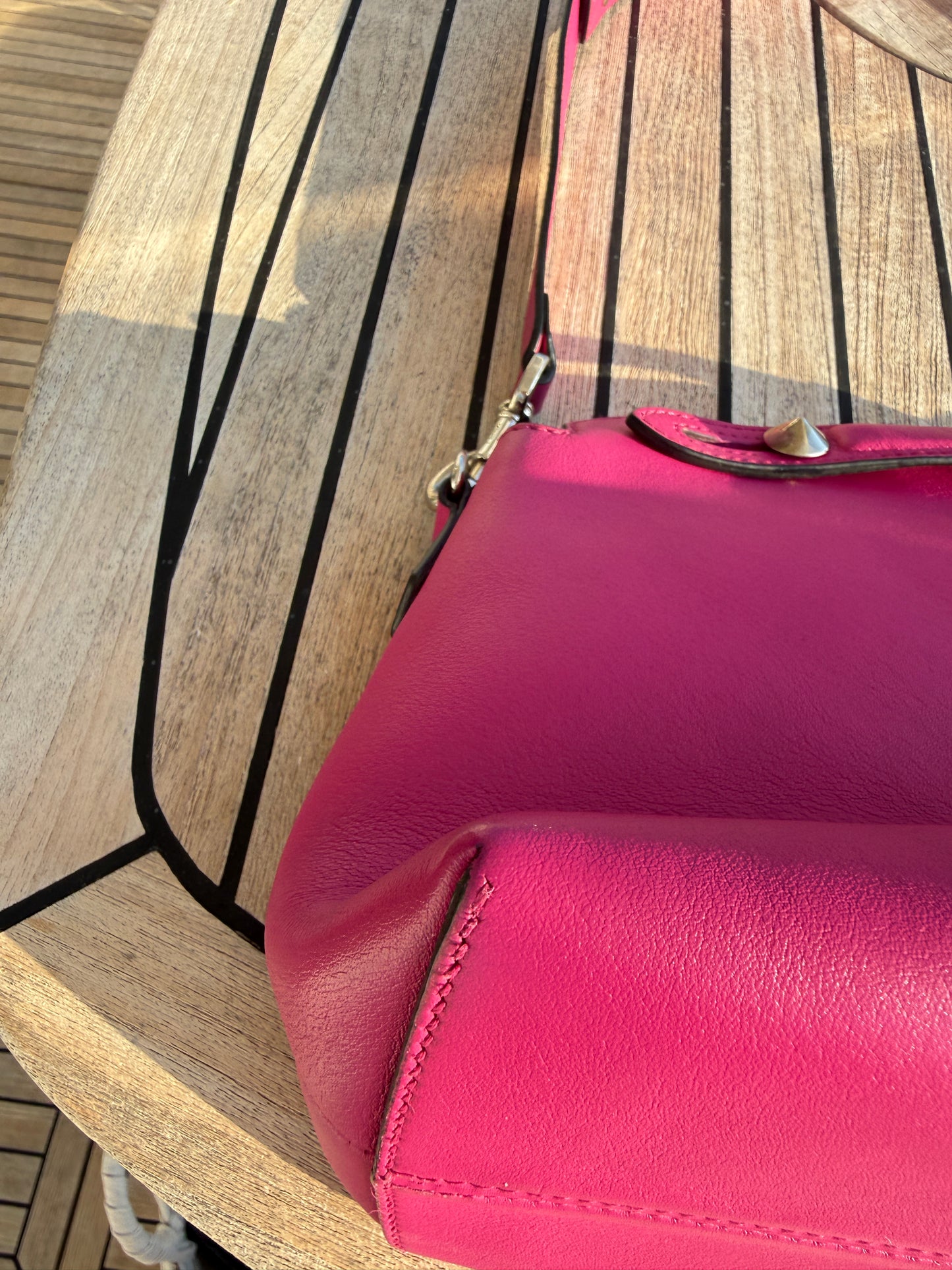 Fendi Vitello Dolce Medium By The Way Bag in Magenta Pre-Owned