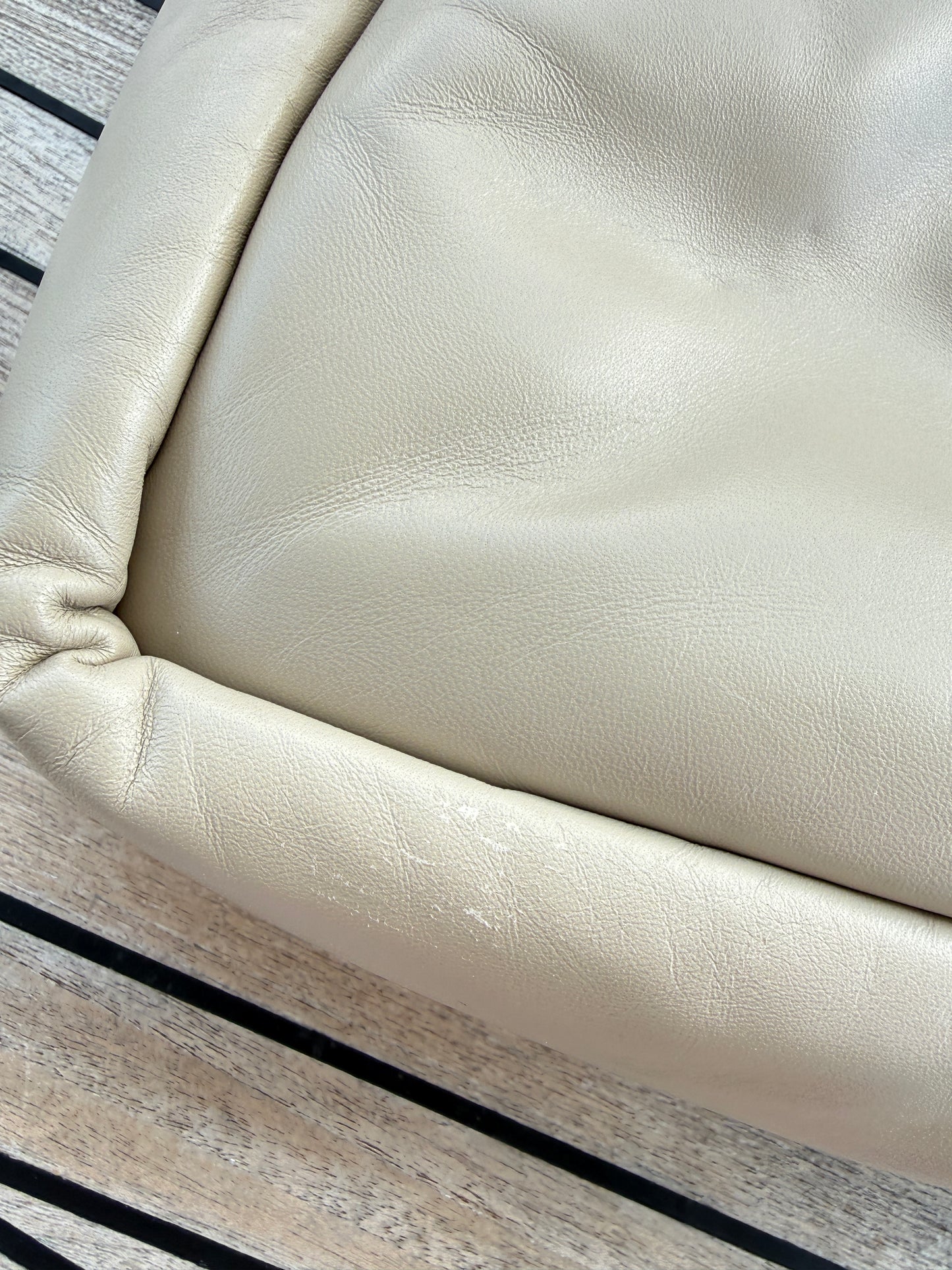 Prada Medium Padded Soft Nappa Leather Bag is Beige