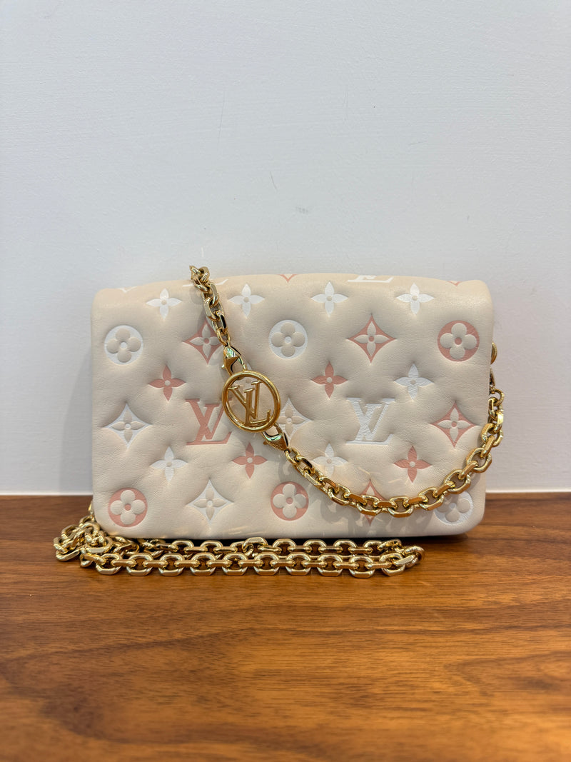 LouisVuitton coussin pochette  cream like new authentic entrupy preowned for sale