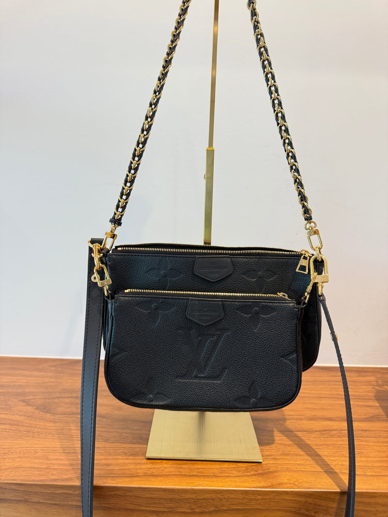 Louis Vuitton Empreinte Monogram Giant Multi Pochette Accessories Black Pre-Owned