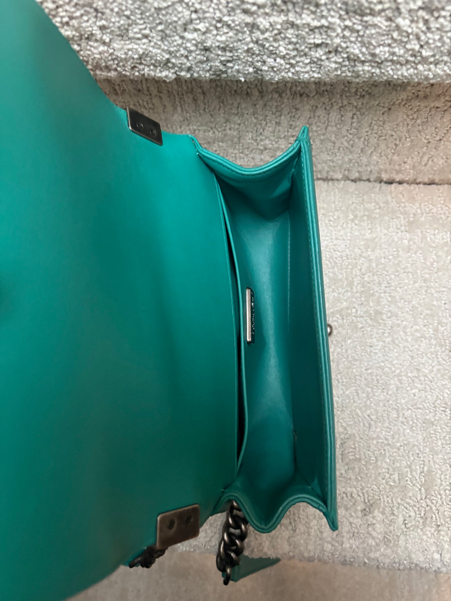 Chanel Galuchat Stingray Small Boy Flap Turquoise Pre-Owned