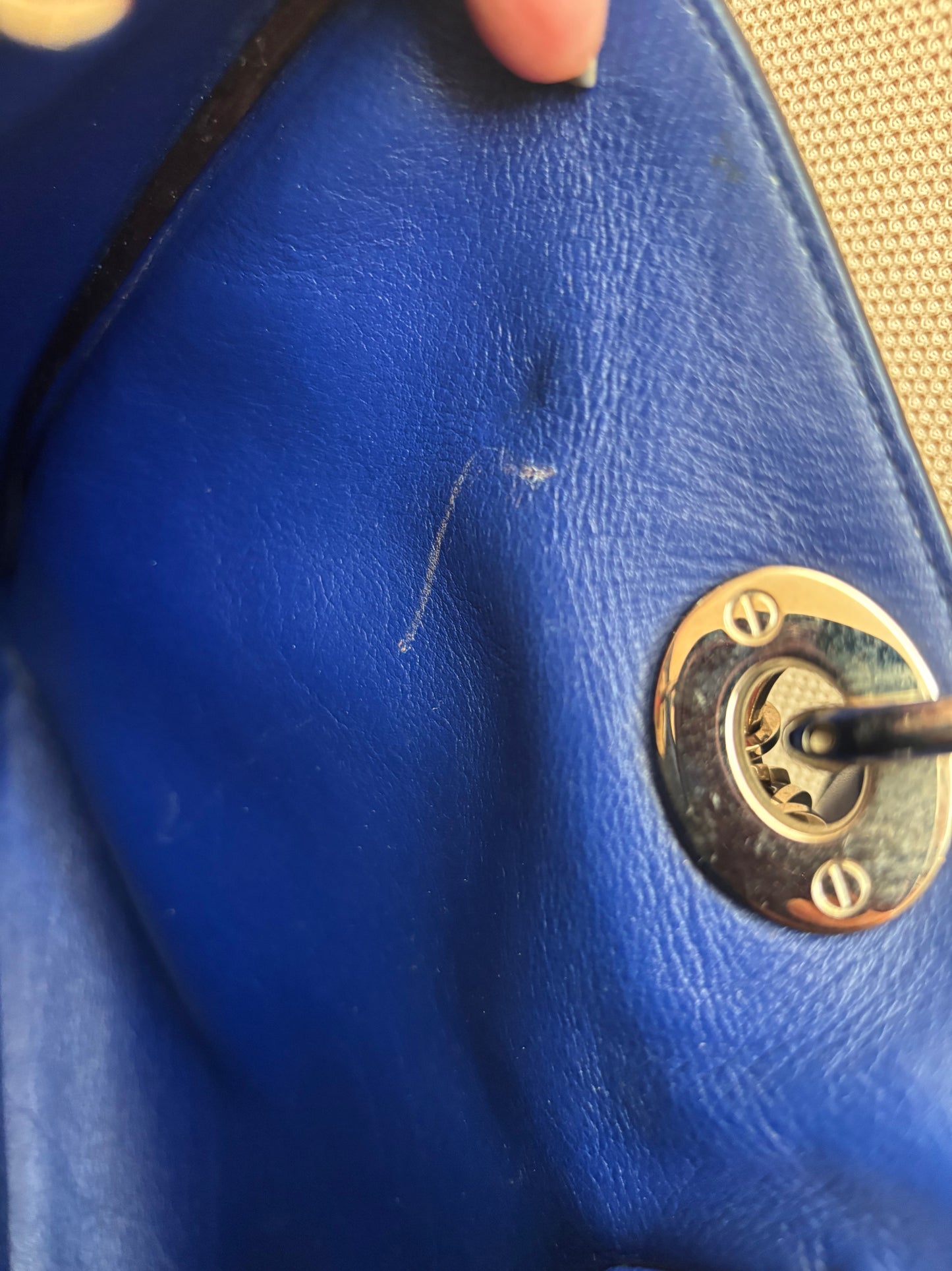 Christian Dior Diorissimo Tote in Hot Pink, Royal Blue & Python Pre-Owned