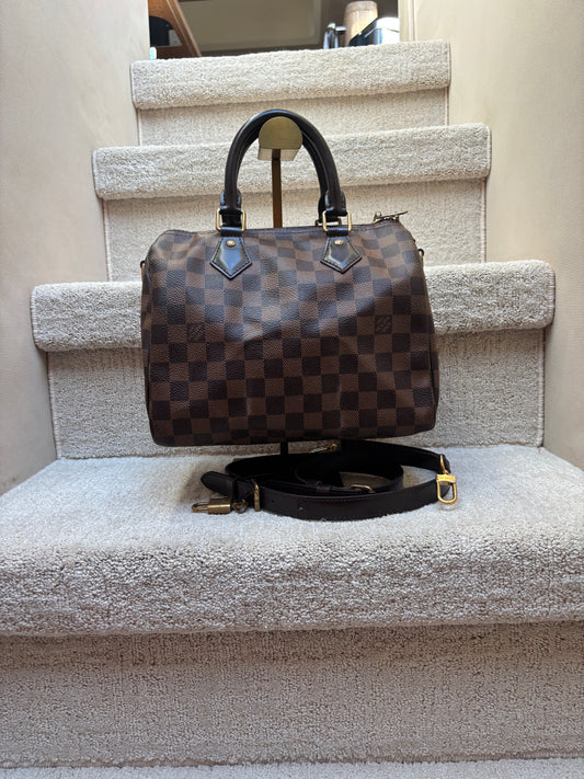 Louis Vuitton Damier Ebene Speedy 25 with optional Crossbody Strap Pre-Owned