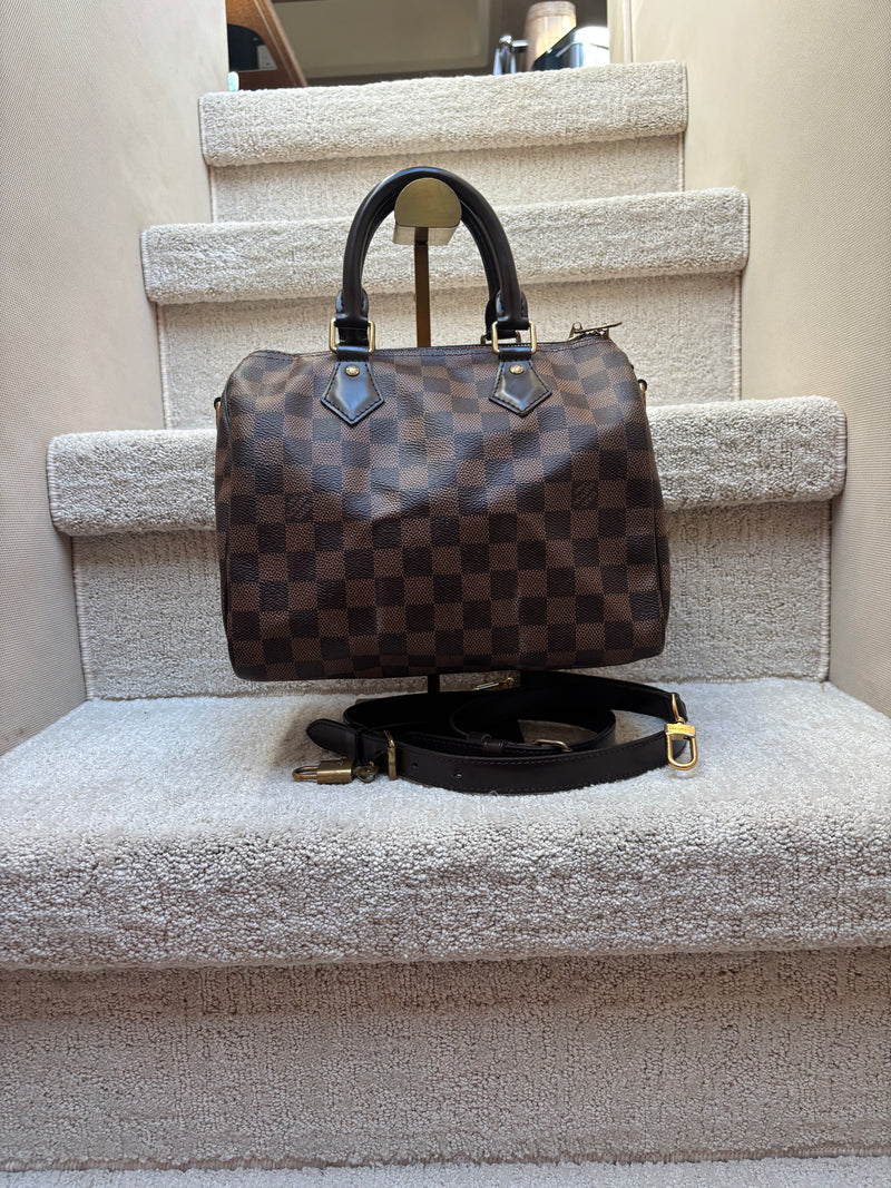 Louis Vuitton Damier Ebene Speedy 25 with optional Crossbody Strap Pre-Owned