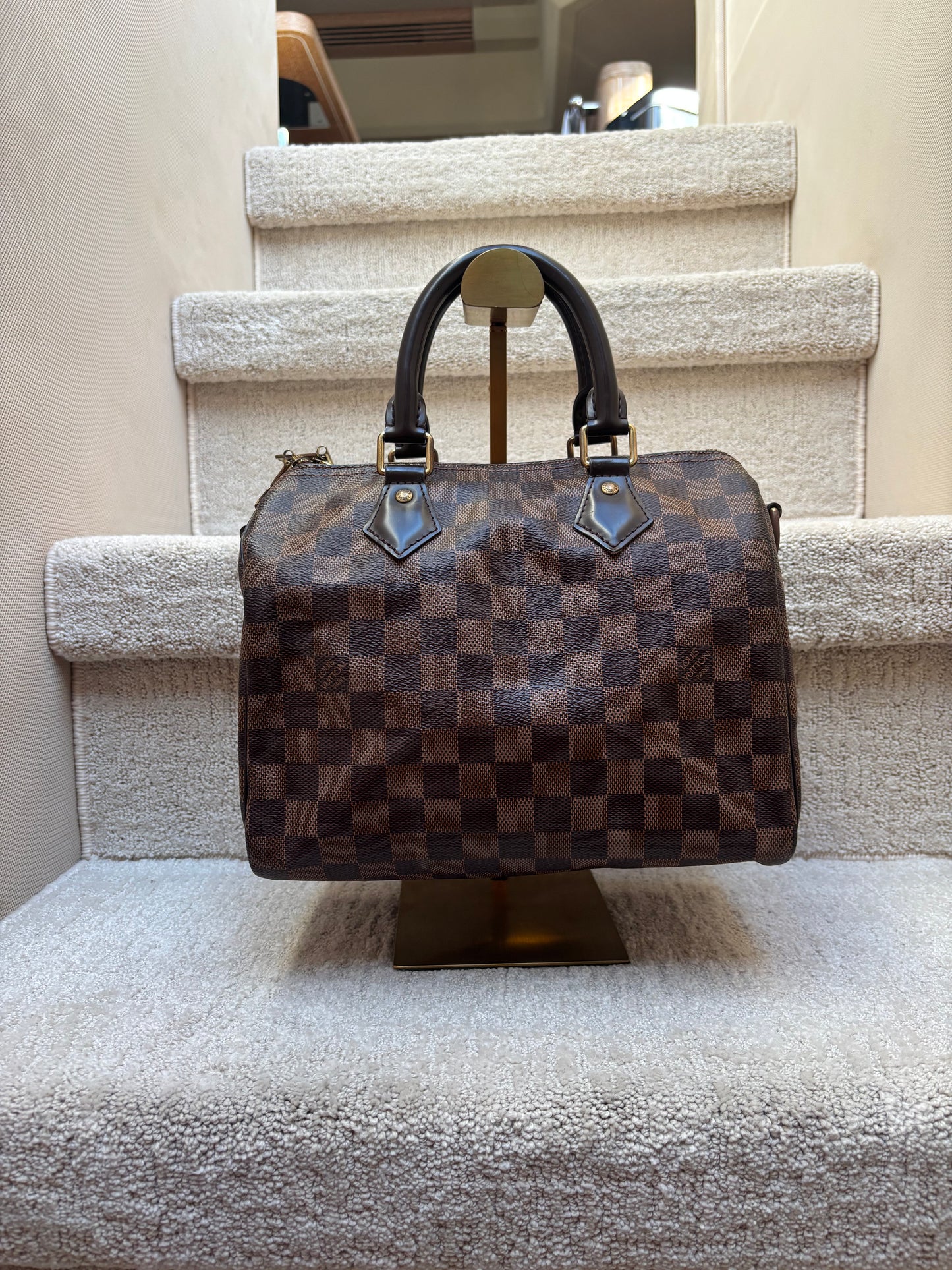 Louis Vuitton Damier Ebene Speedy 25 with optional Crossbody Strap Pre-Owned