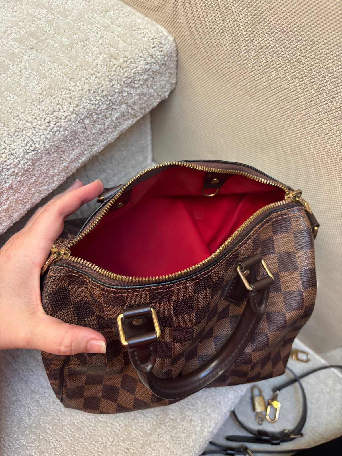 Louis Vuitton Damier Ebene Speedy 25 with optional Crossbody Strap Pre-Owned