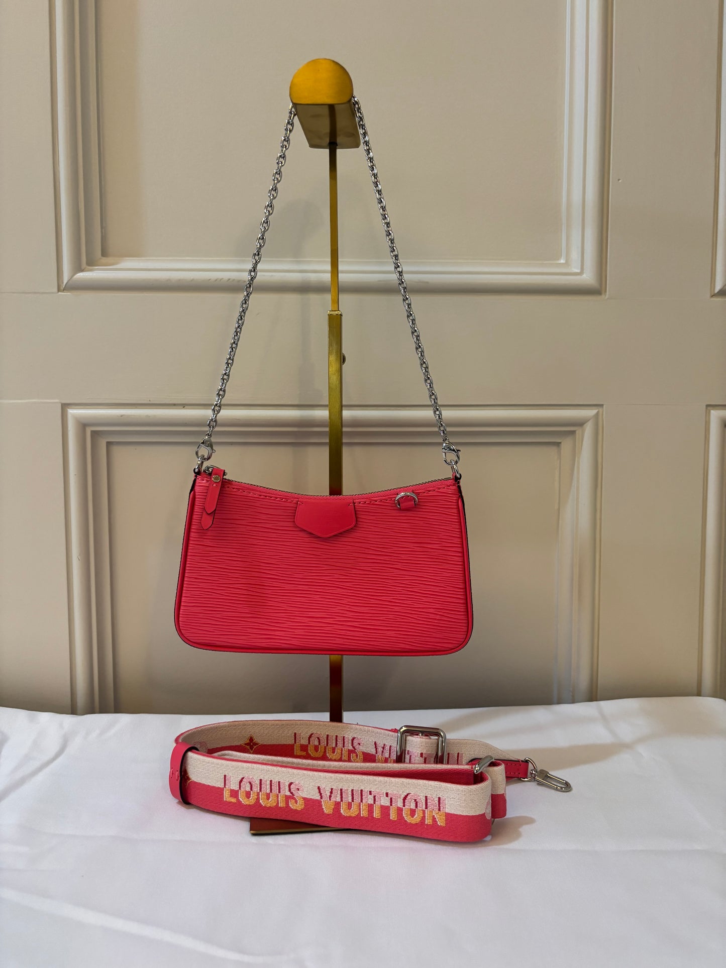Louis Vuitton Epi Easy Pouch On Strap Dragonfruit with Guitar Strap