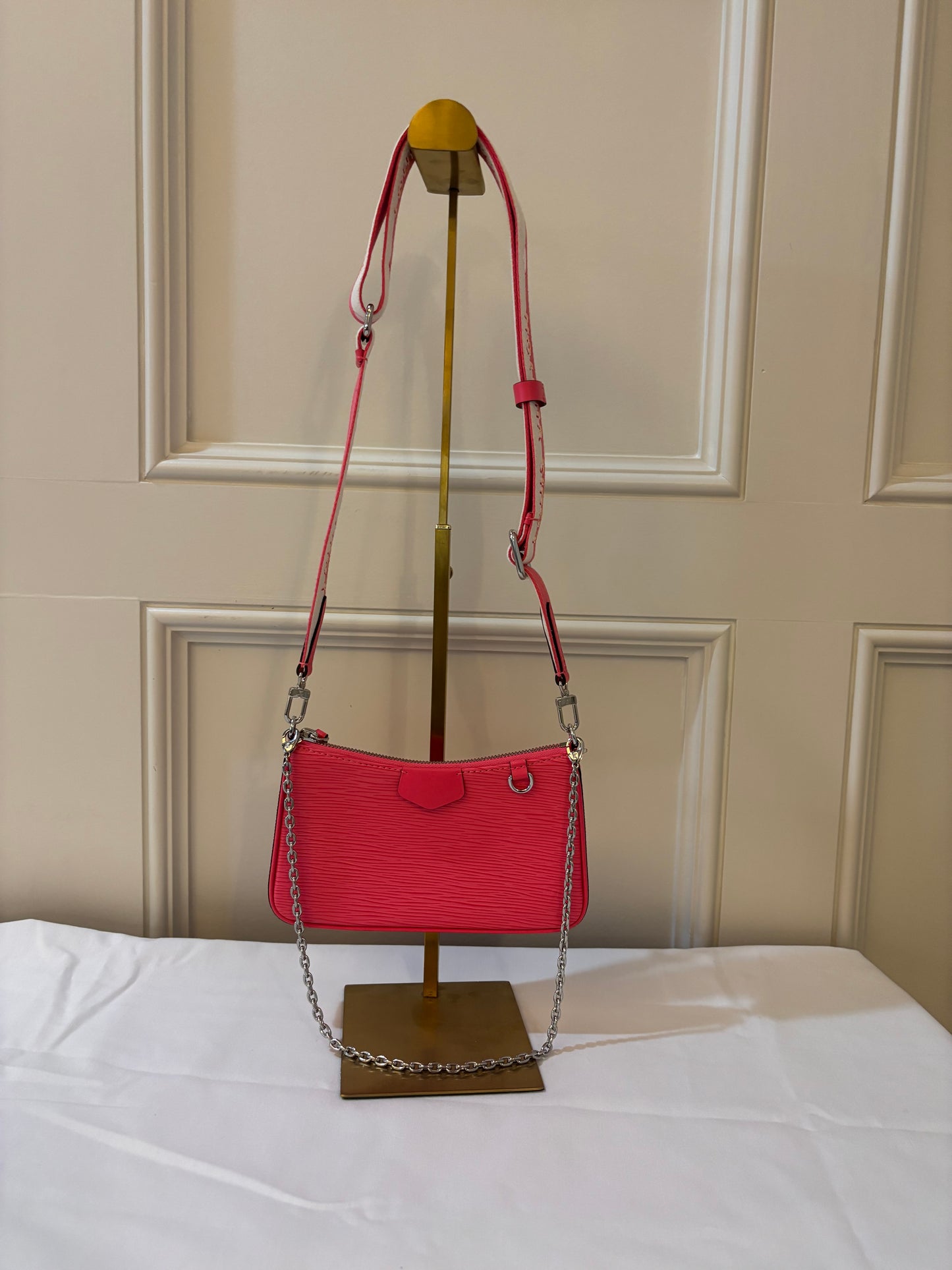 Louis Vuitton Epi Easy Pouch On Strap Dragonfruit with Guitar Strap